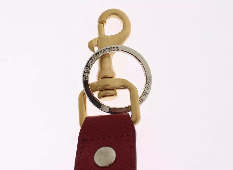 Dolce & Gabbana Multicolor Leather Raffia Clasp Finder Chain Keyring Glam Steals