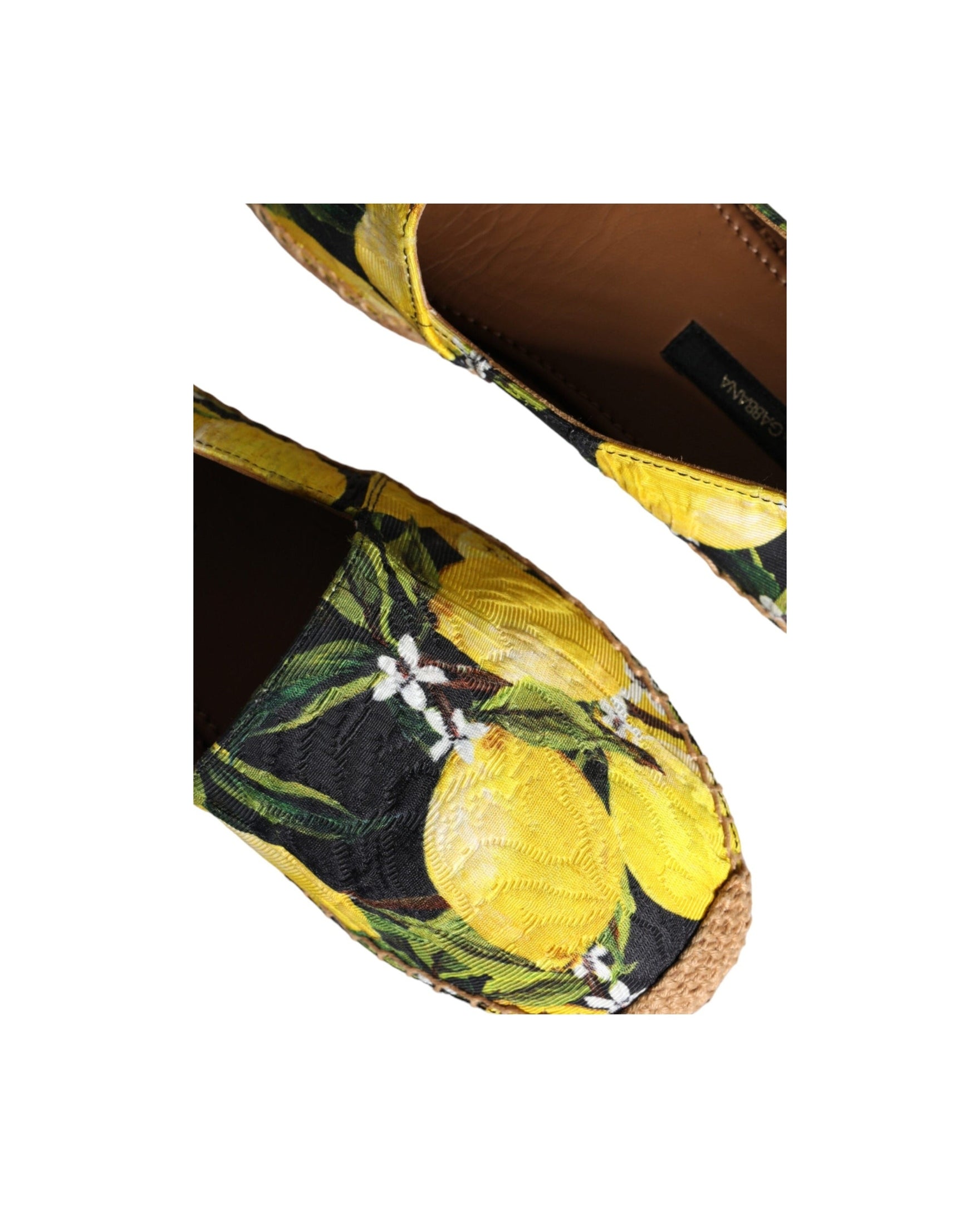 Dolce & Gabbana Multicolor Lemon Slip On Espadrilles Shoes Flats