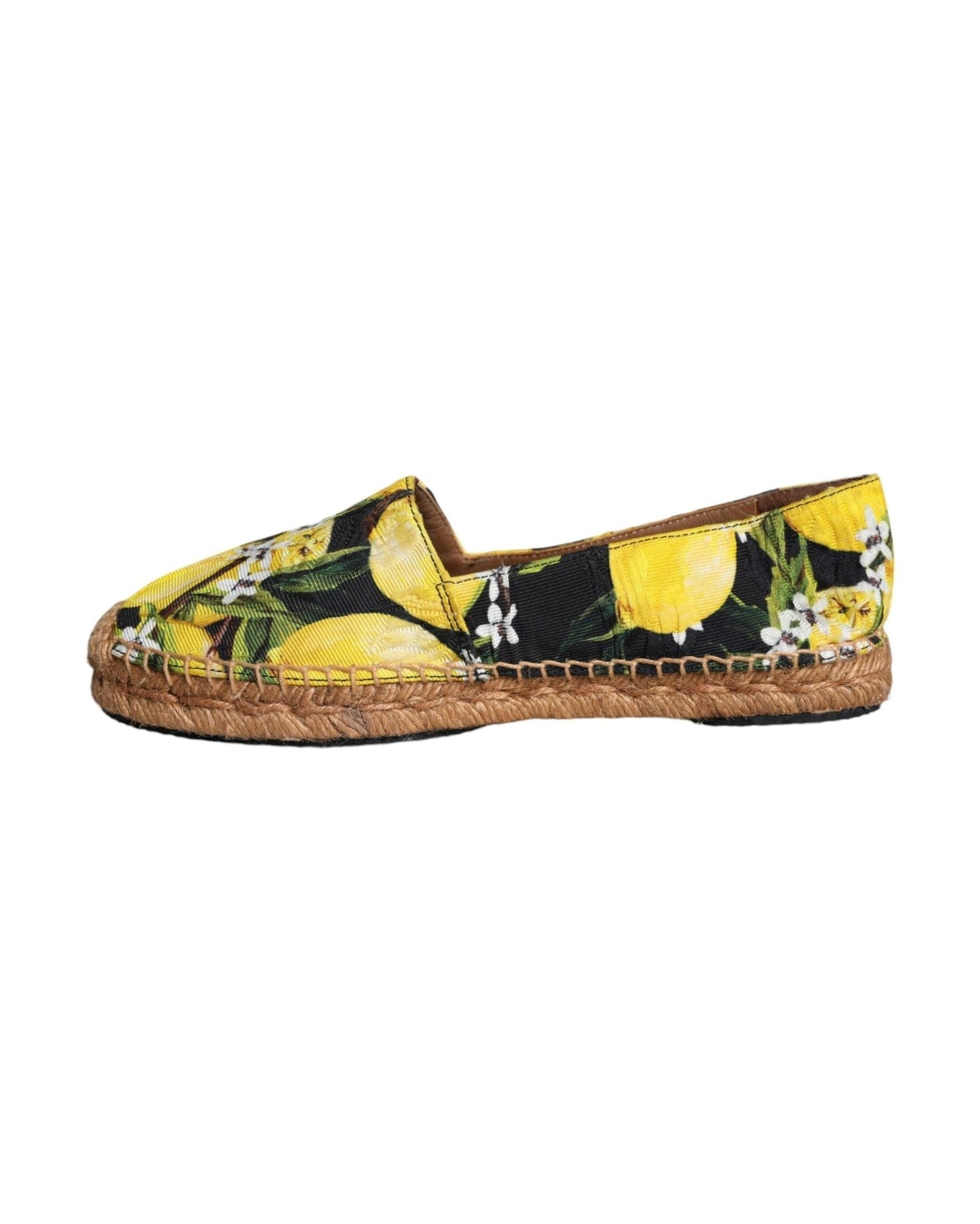 Dolce & Gabbana Multicolor Lemon Slip On Espadrilles Shoes Flats