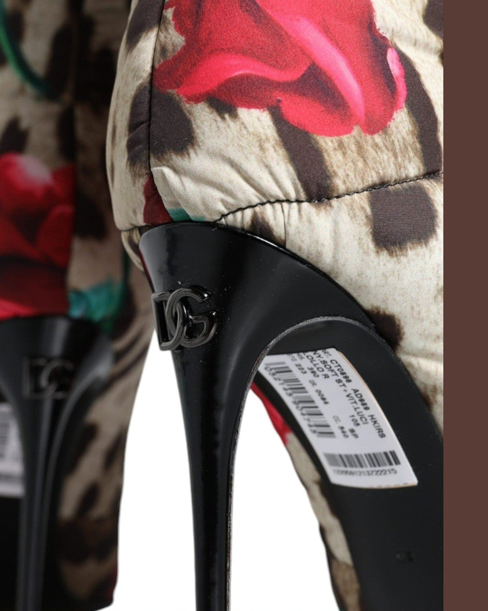 Dolce & Gabbana Multicolor Leopard Rose Mid Calf Boots Shoes Boots
