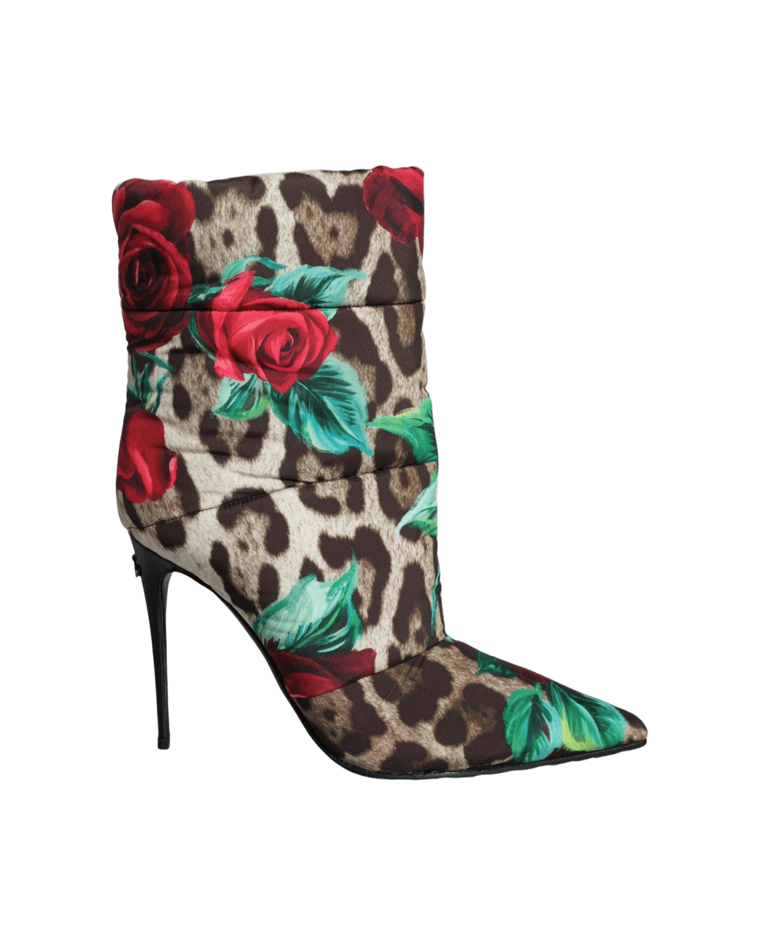 Dolce & Multicolor Gabbana Leopard Rose Mid Calf Boots Shoes Glam Steals