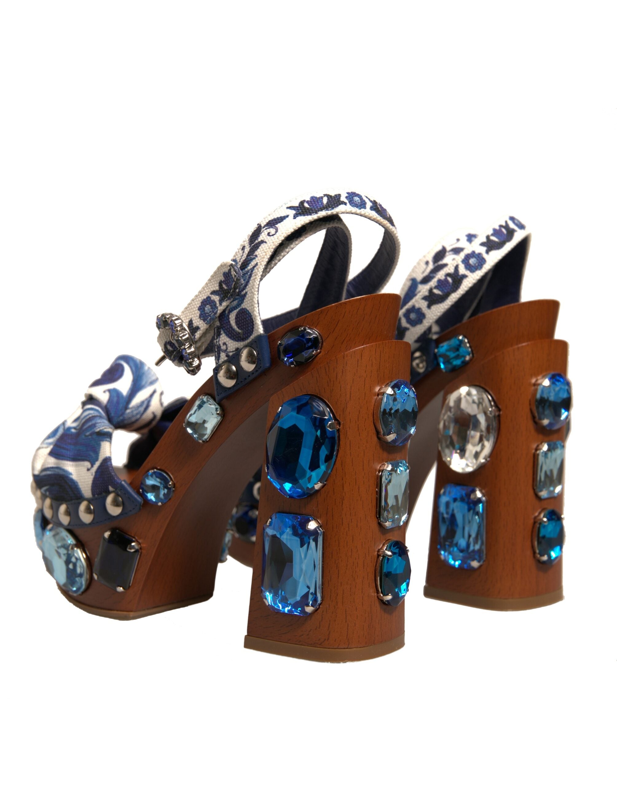 Dolce & Gabbana Multicolor Majolica Embellished Wedge Sandals Glam Steals
