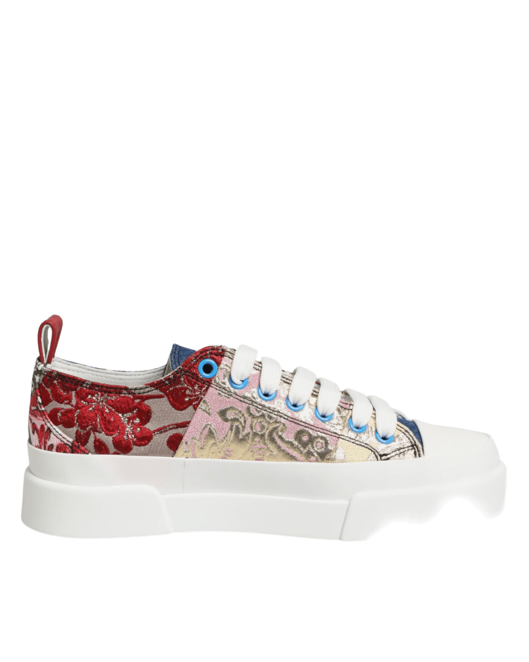 Dolce & Gabbana Multicolor Patchwork Low Top Sneakers Shoes Glam Steals