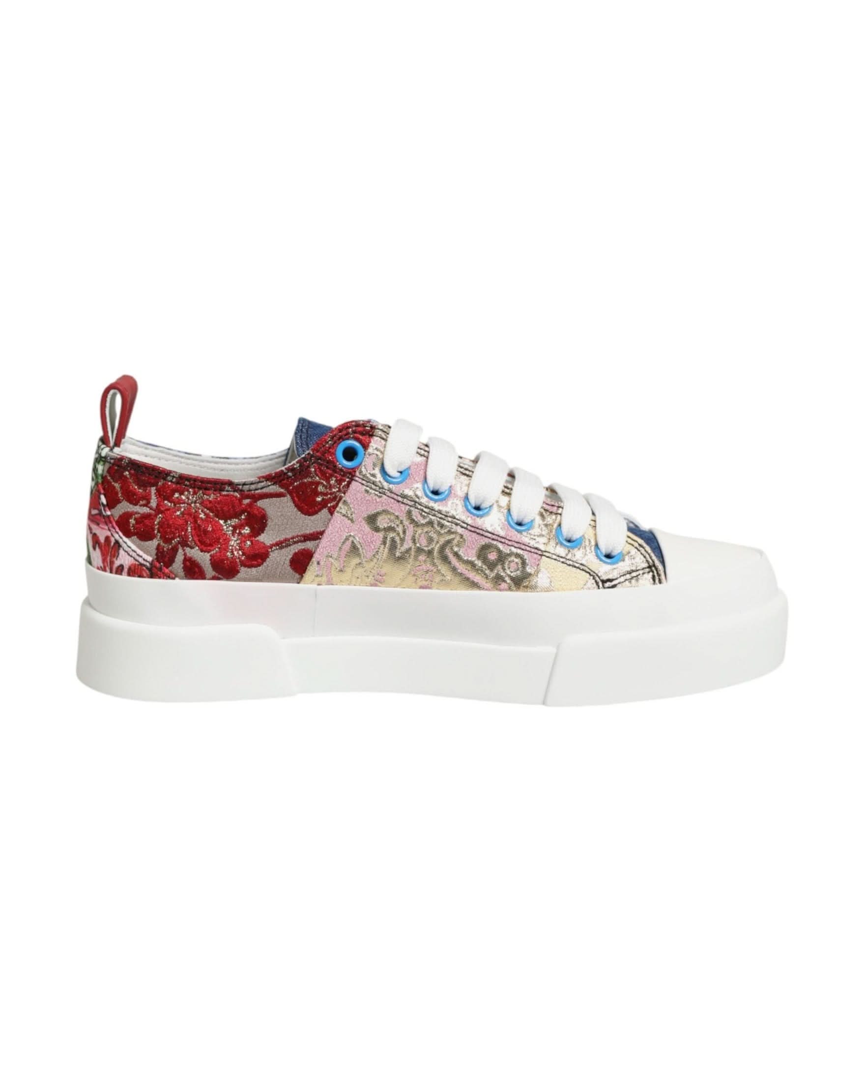 Dolce & Gabbana Multicolor Patchwork Low Top Sneakers Shoes