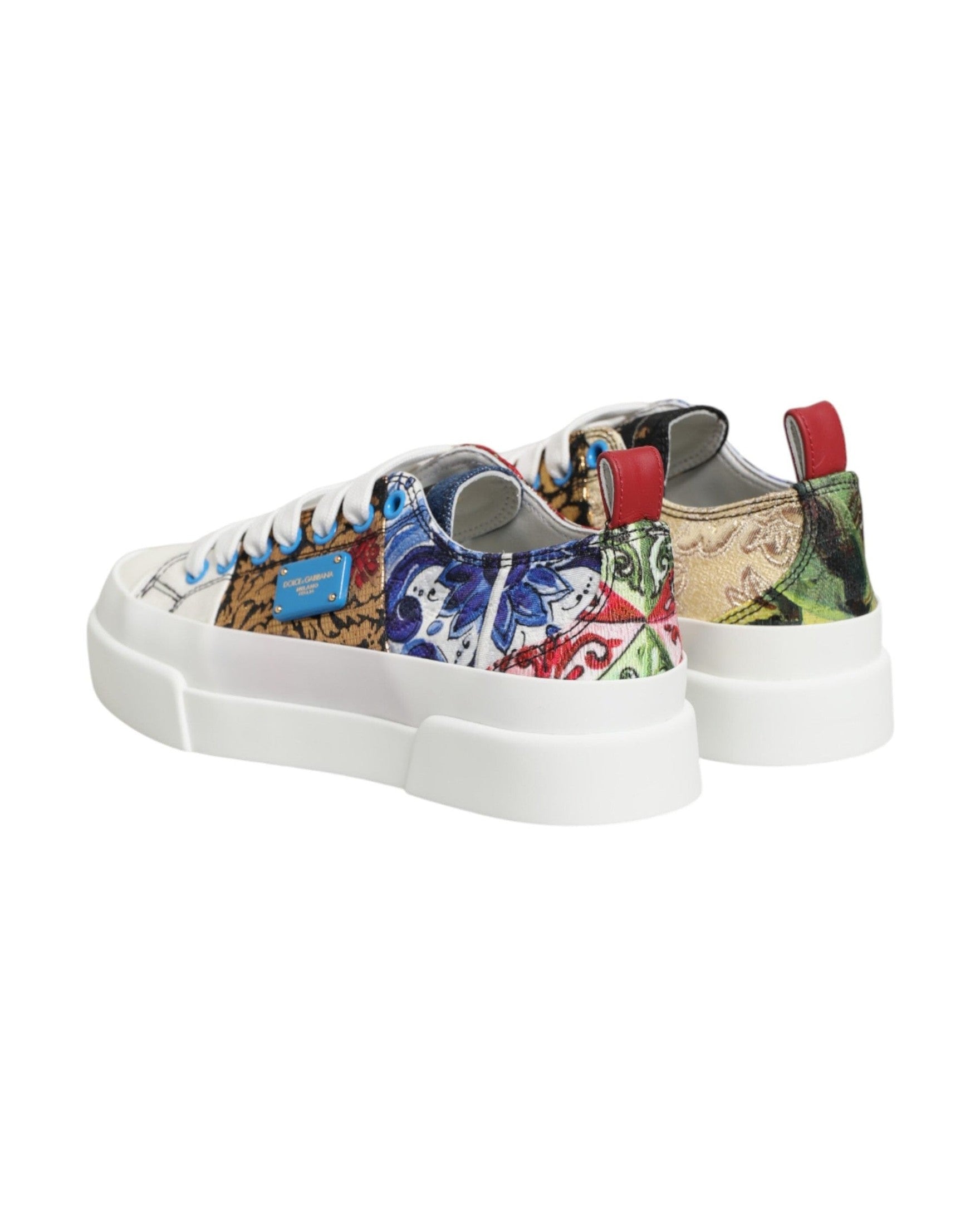 Dolce & Gabbana Multicolor Patchwork Low Top Sneakers Shoes