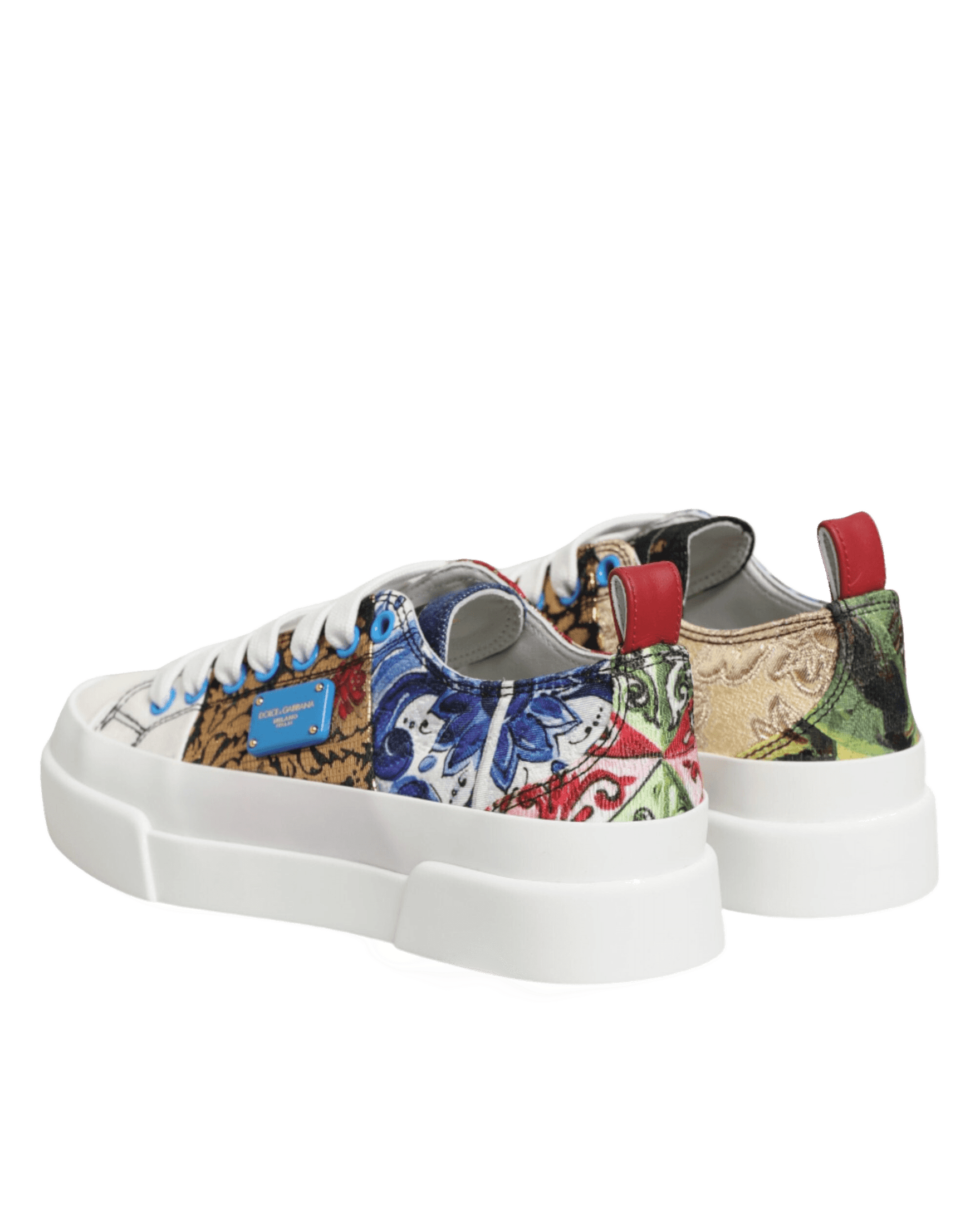 Dolce & Gabbana Multicolor Patchwork Low Top Sneakers Shoes Sneakers