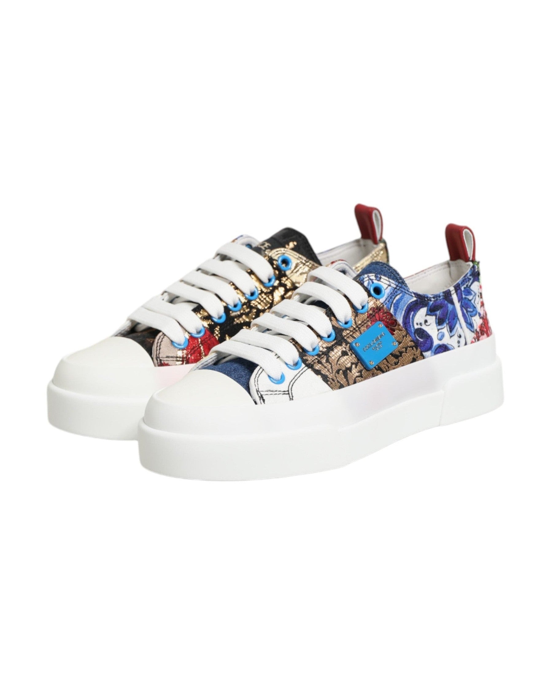 Dolce & Gabbana Multicolor Patchwork Low Top Sneakers Shoes