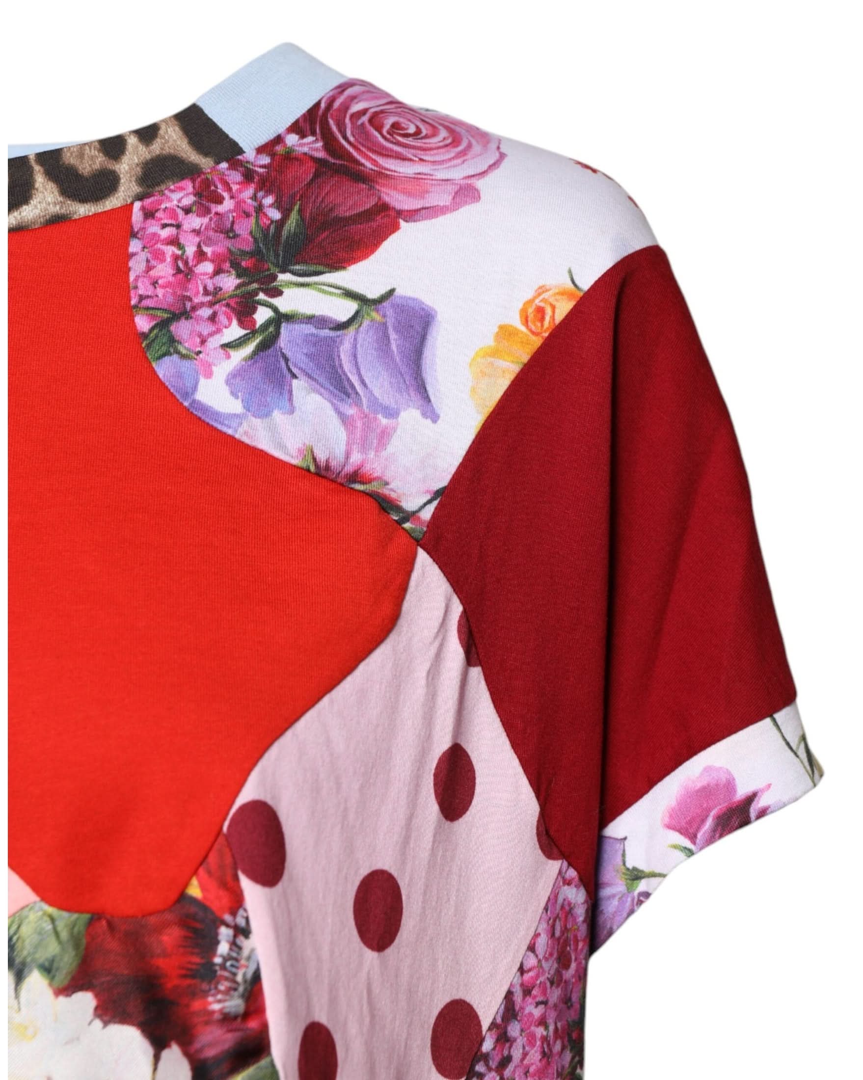 Dolce & Gabbana Multicolor Patchwork Short Sleeve Blouse Top Blouses