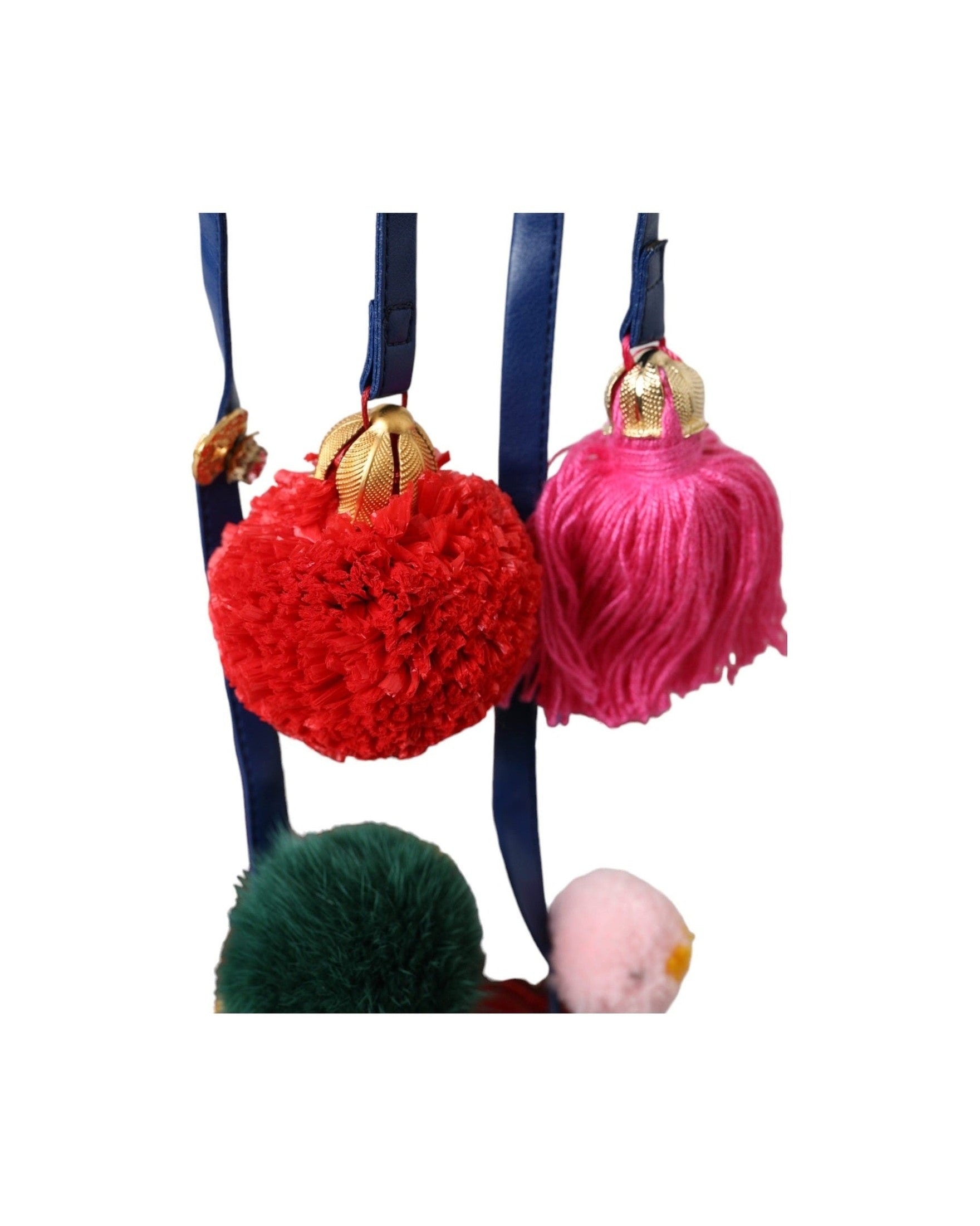 Dolce & Gabbana Multicolor Pom Pom Fur Wrap Sandals Shoes Glam Steals