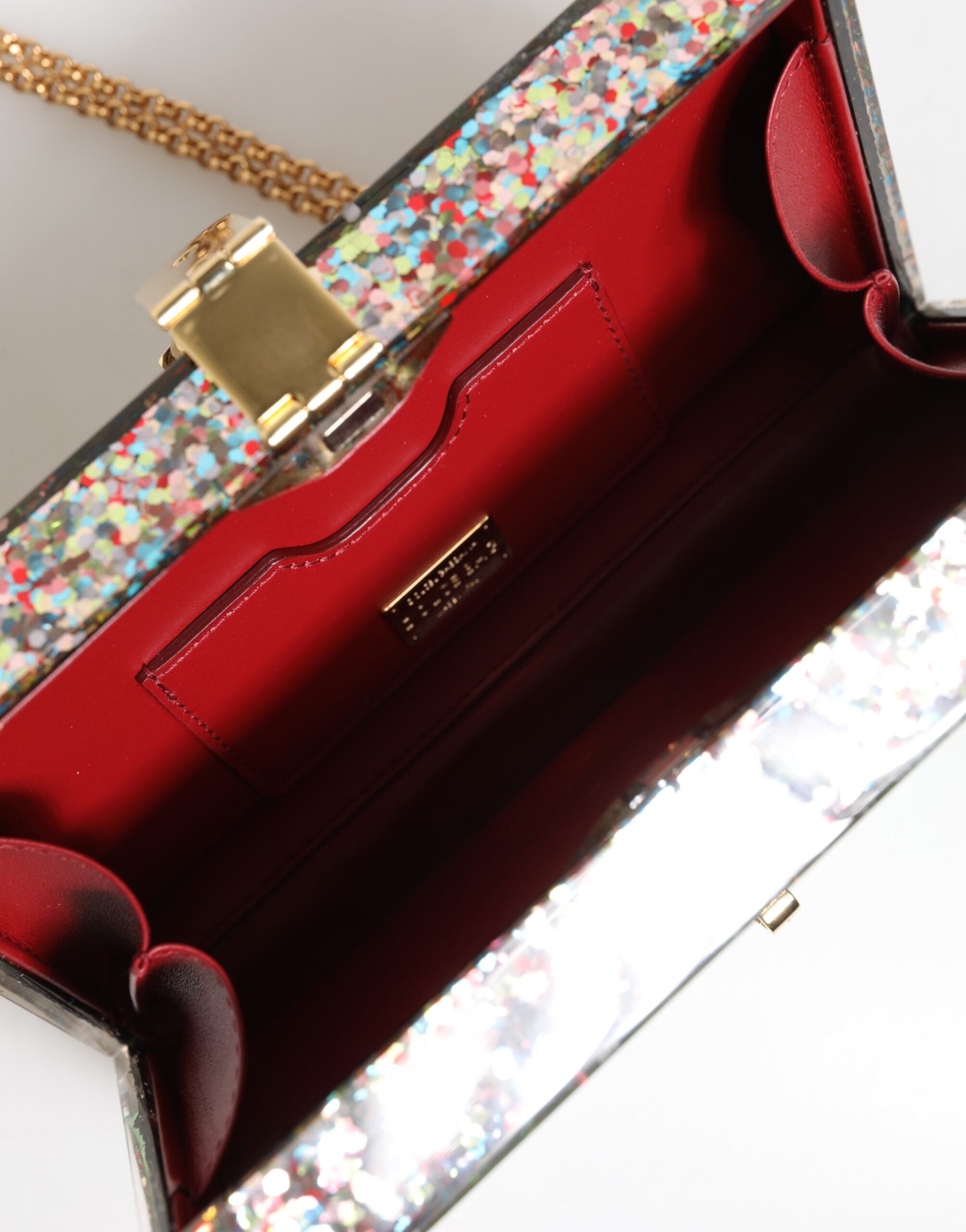 Dolce & Gabbana Multicolor Pursebox Fashion Sinner Glitter Crossbody Bag Glam Steals