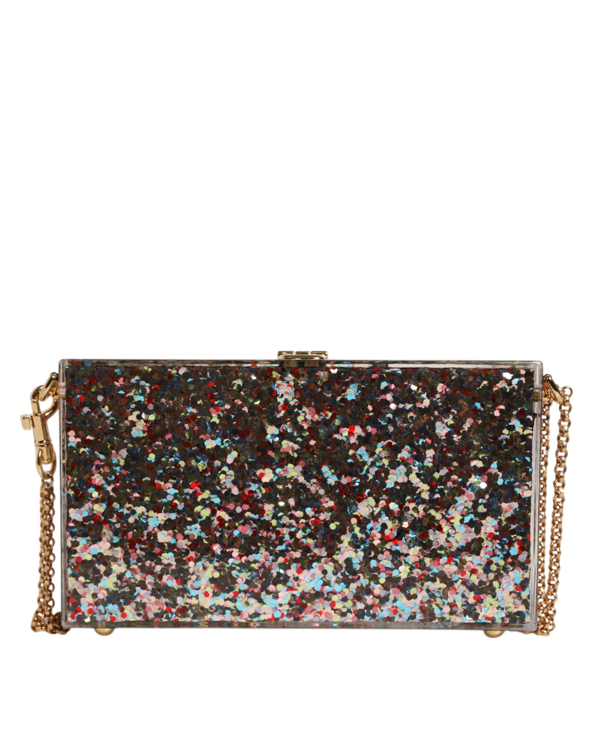 Dolce & Gabbana Multicolor Pursebox Fashion Sinner Glitter Crossbody Bag Glam Steals
