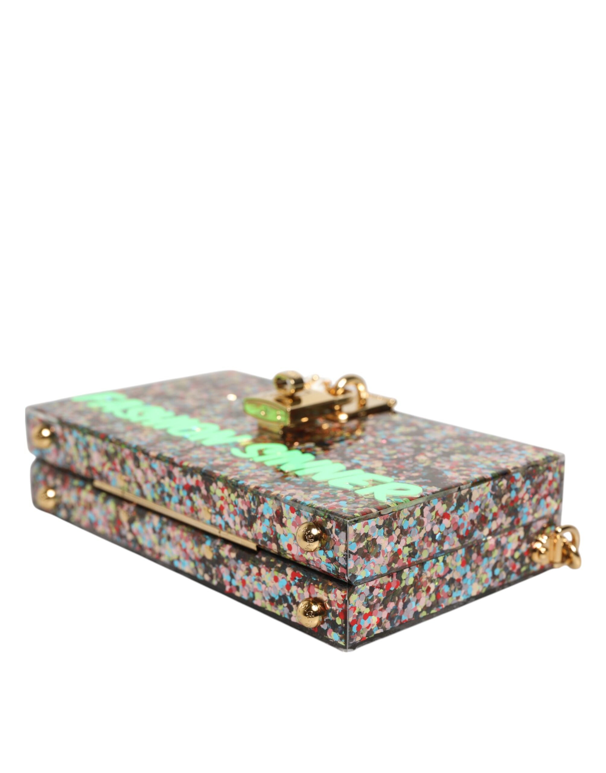 Dolce & Gabbana Multicolor Pursebox Fashion Sinner Glitter Crossbody Bag Glam Steals