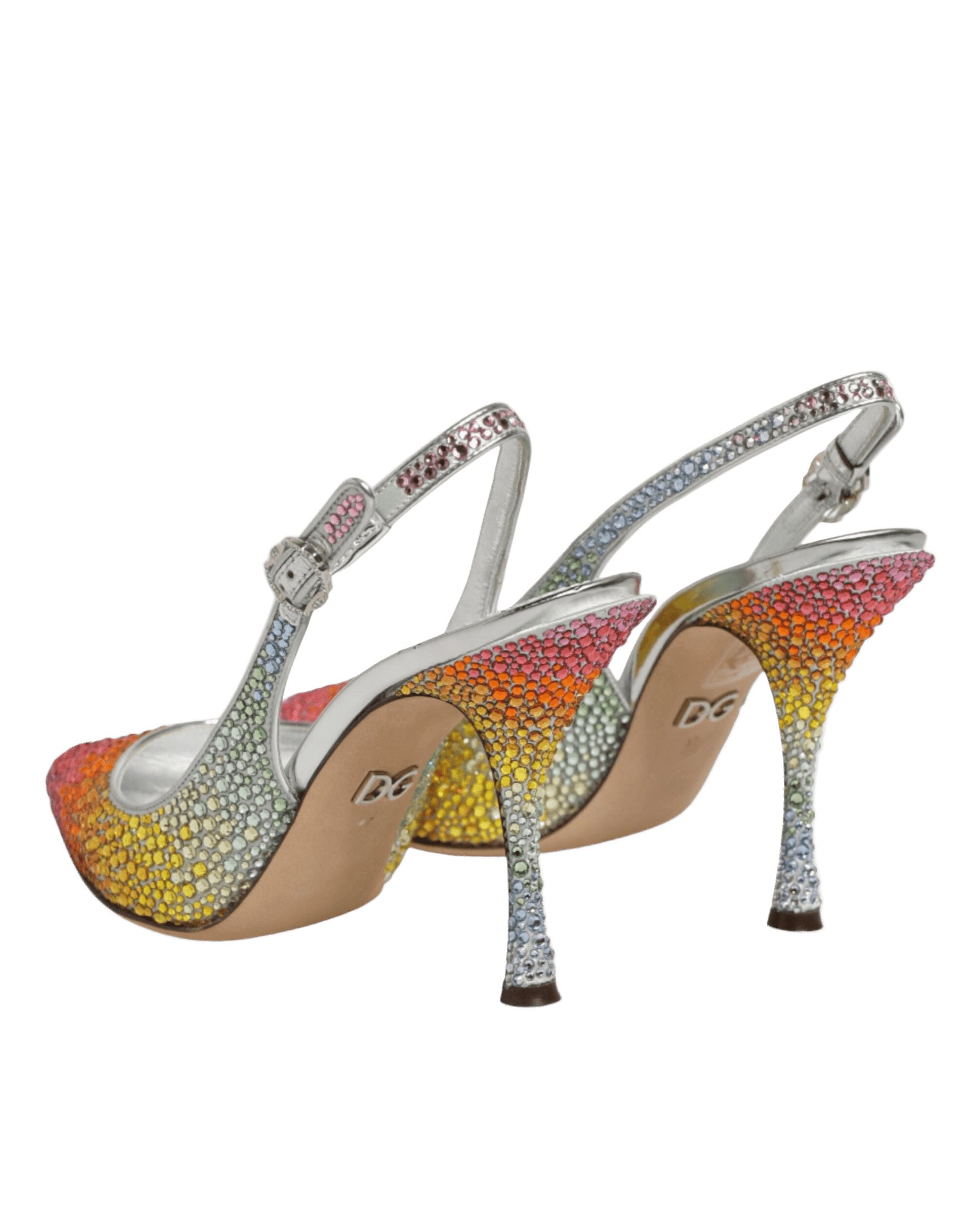 Dolce & Gabbana Multicolor Sequin Slingback Pumps Shoes Heels