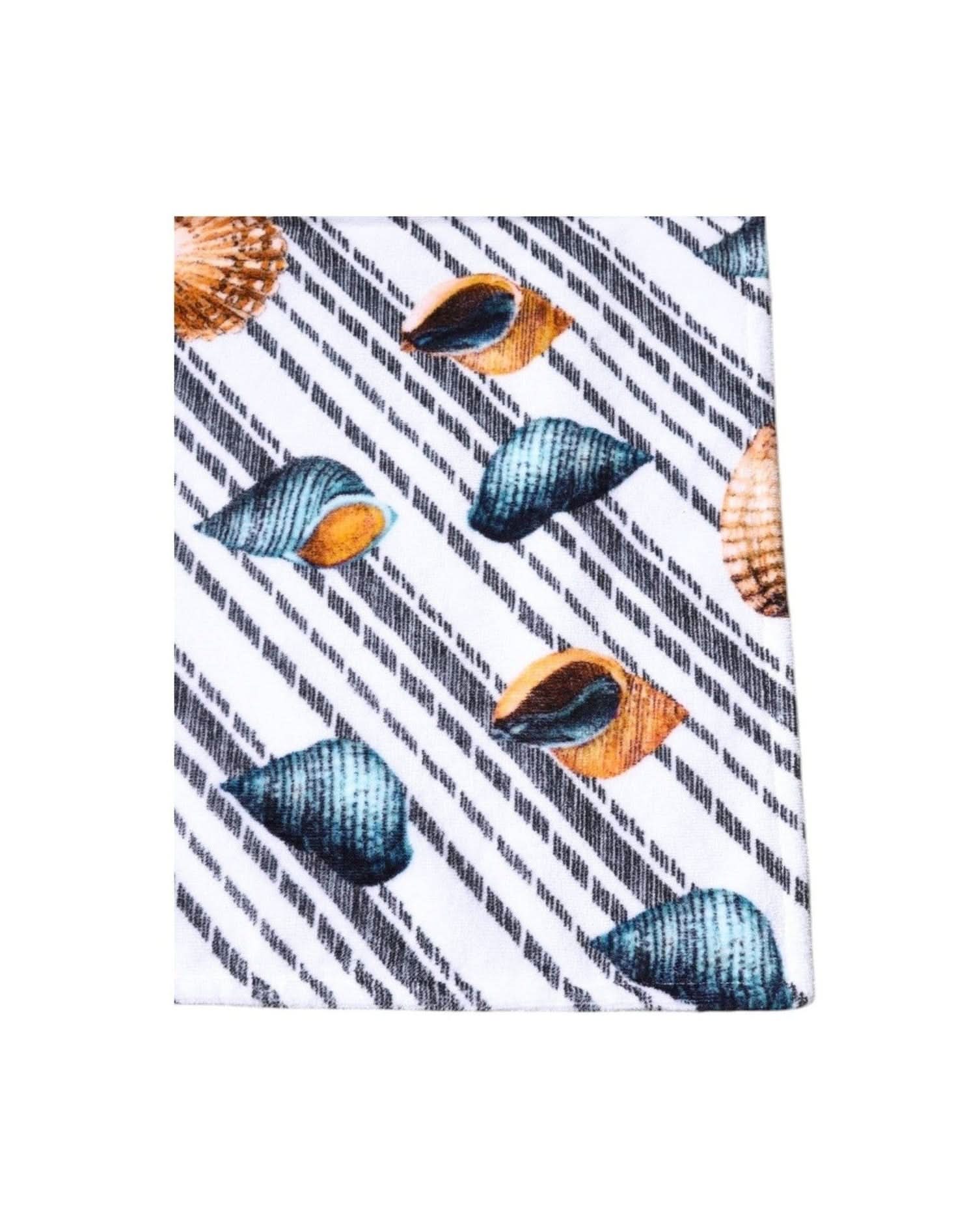Dolce & Gabbana Multicolor Stripes Seashells Beach Towel Beach Towels