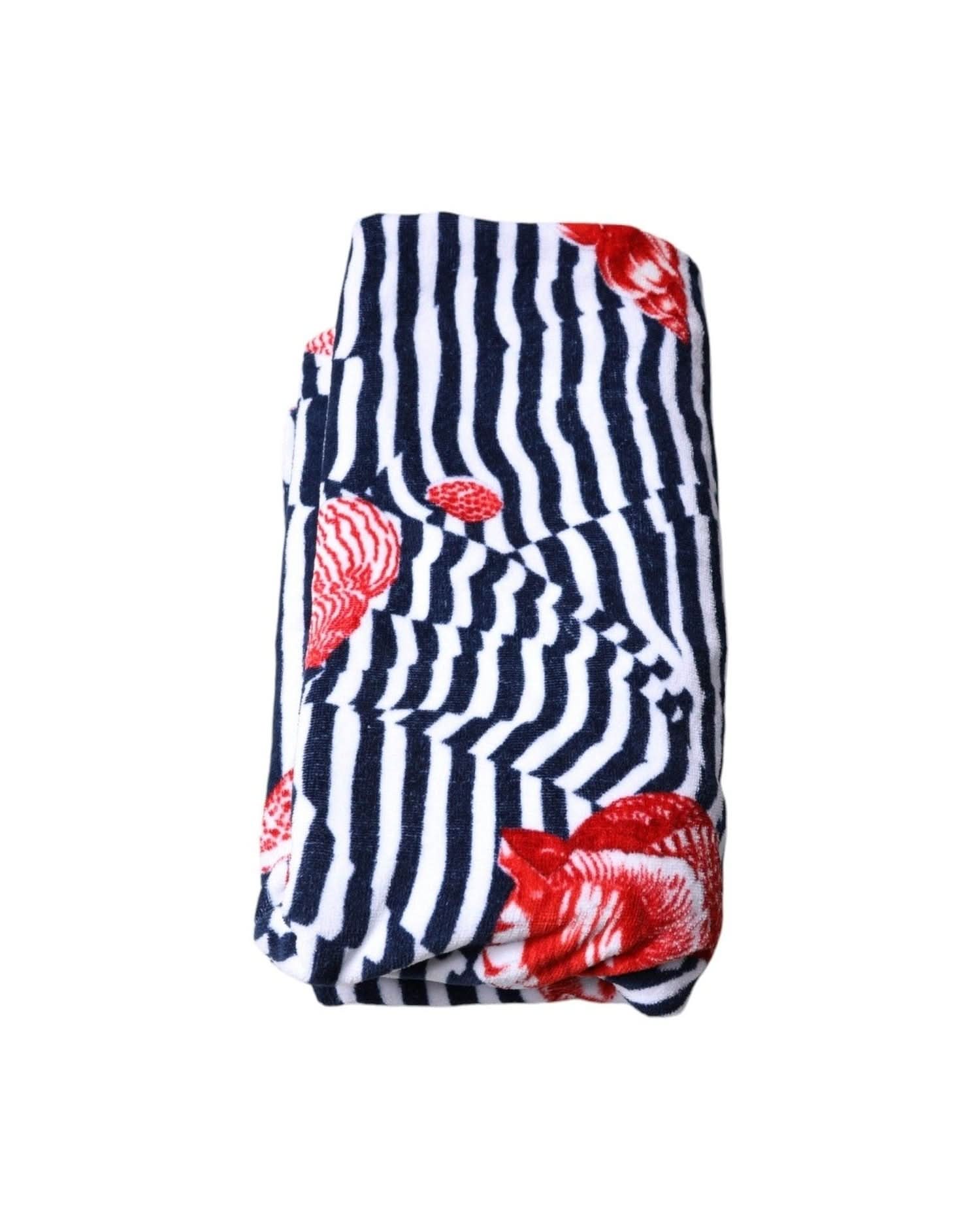 Dolce & Gabbana Multicolor Stripes Seashells Beach Towel Beach Towels