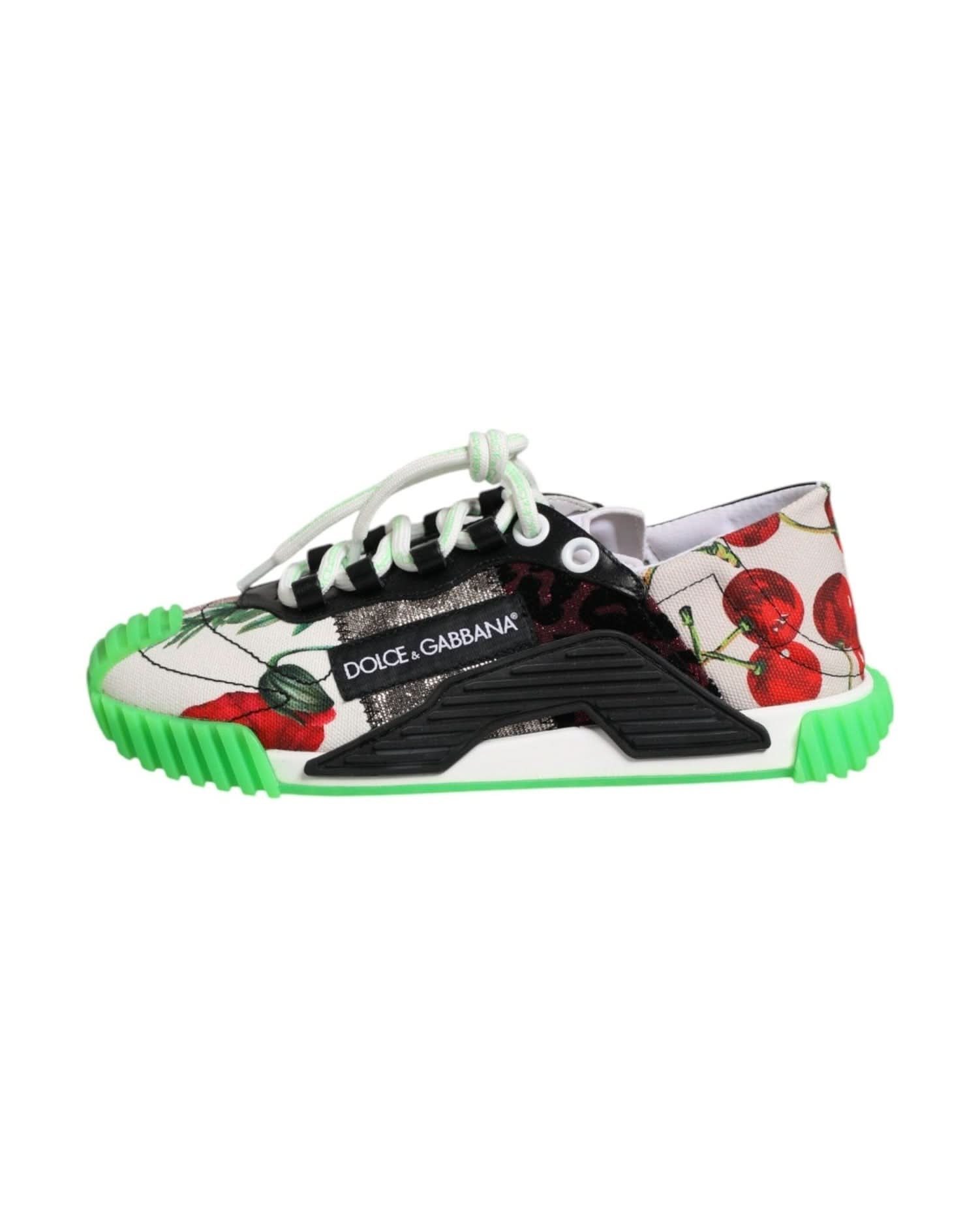 Dolce & Gabbana Multicor Dg Logo Leopard Cherry Sneaker Shoes Sneakers