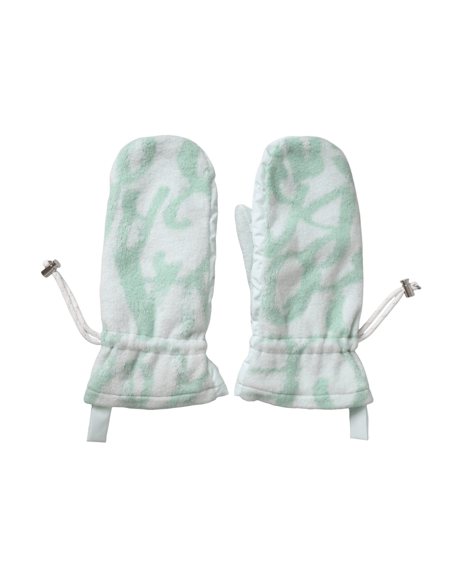 Dolce & Gabbana White Nylon Fleece Wrist Length Mitten Gloves Gloves & Mittens