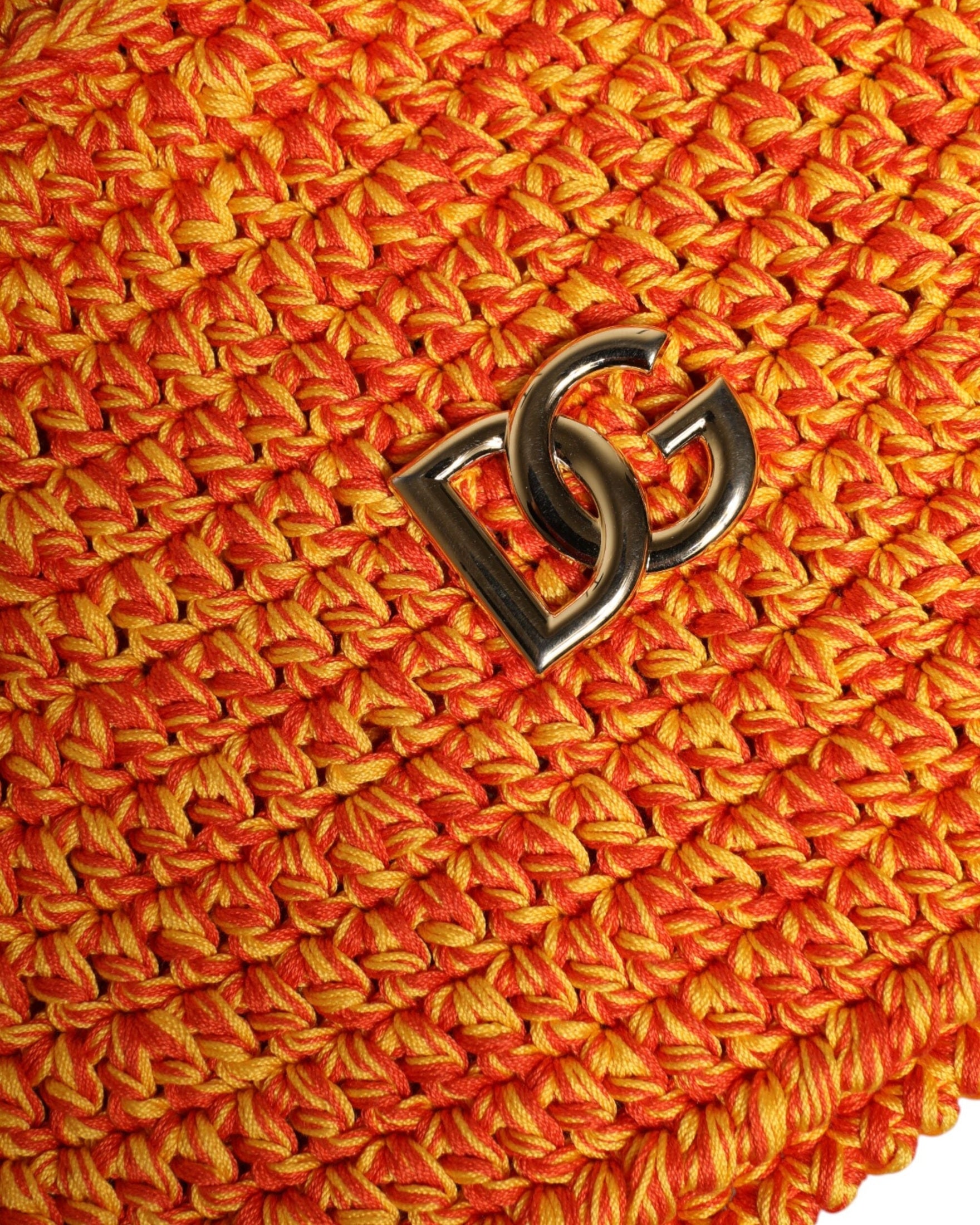 Dolce & Gabbana Orange Cotton Crochet Dg Logo Bucket Hat Glam Steals