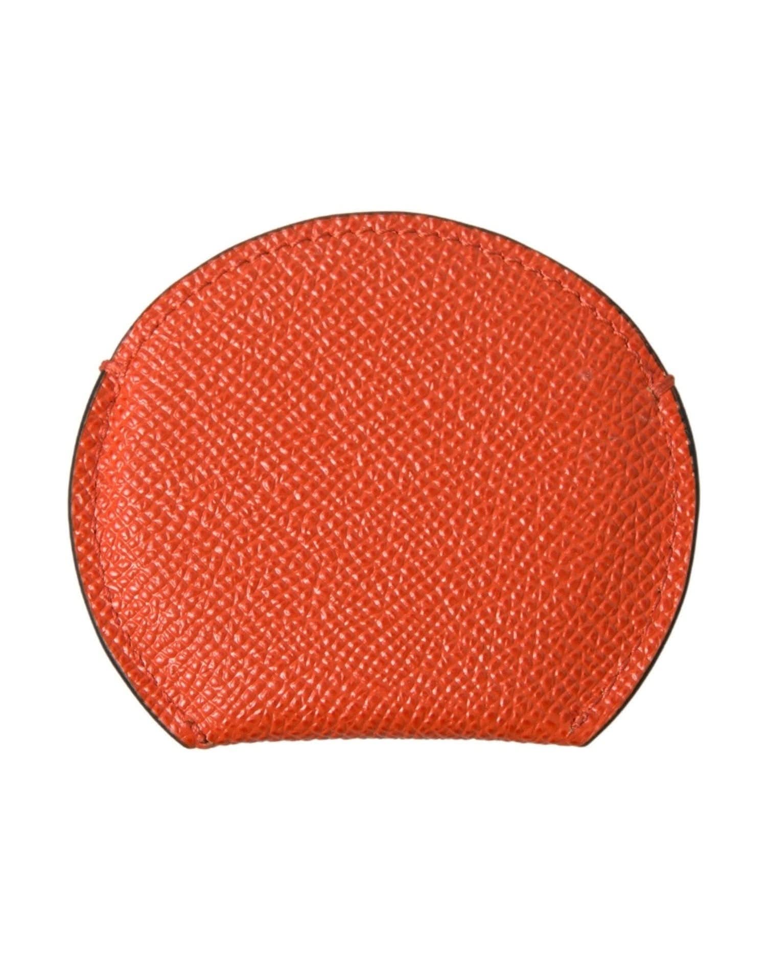 Dolce & Gabbana Orange Elegant Calfskin Mirror Holder Face Mirrors