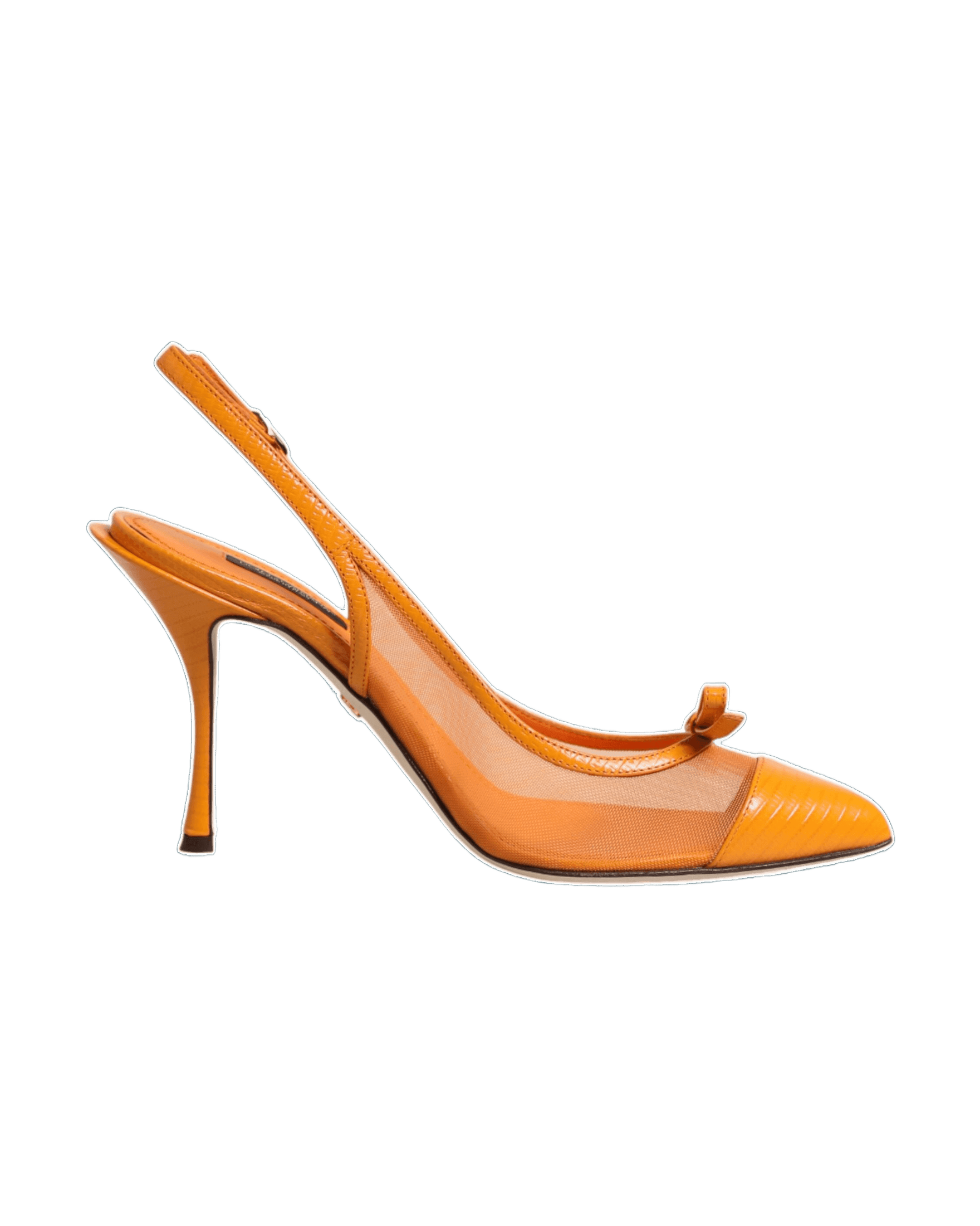 Dolce & Gabbana Orange Leather Mesh Heels Glam Steals