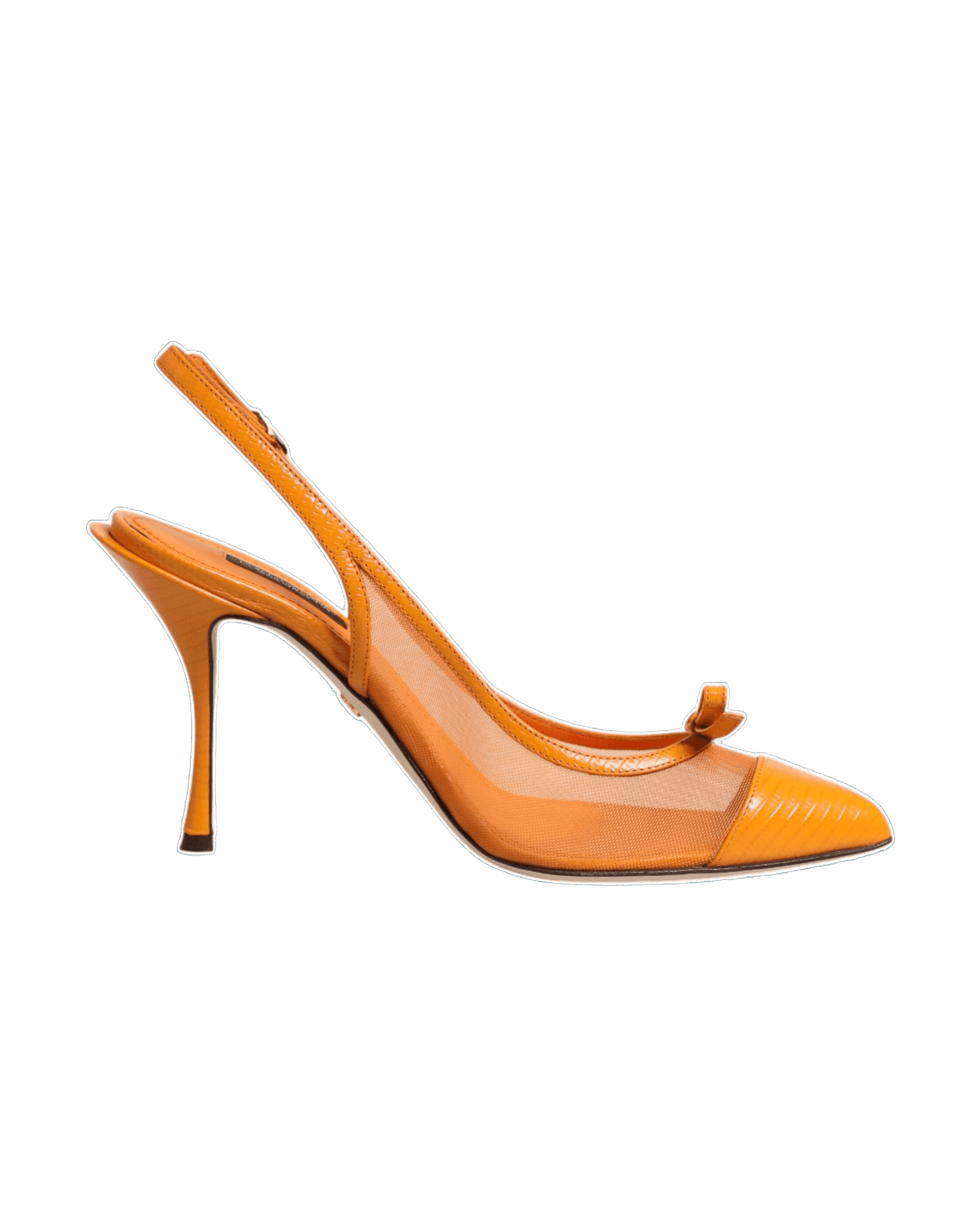 Dolce & Gabbana Orange Leather Mesh Heels Heels