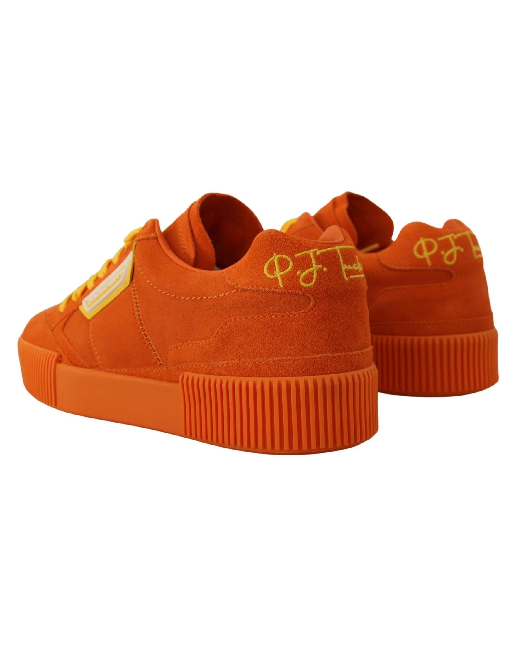Dolce & Gabbana Orange Leather Pj Tucker Sneakers Sneakers