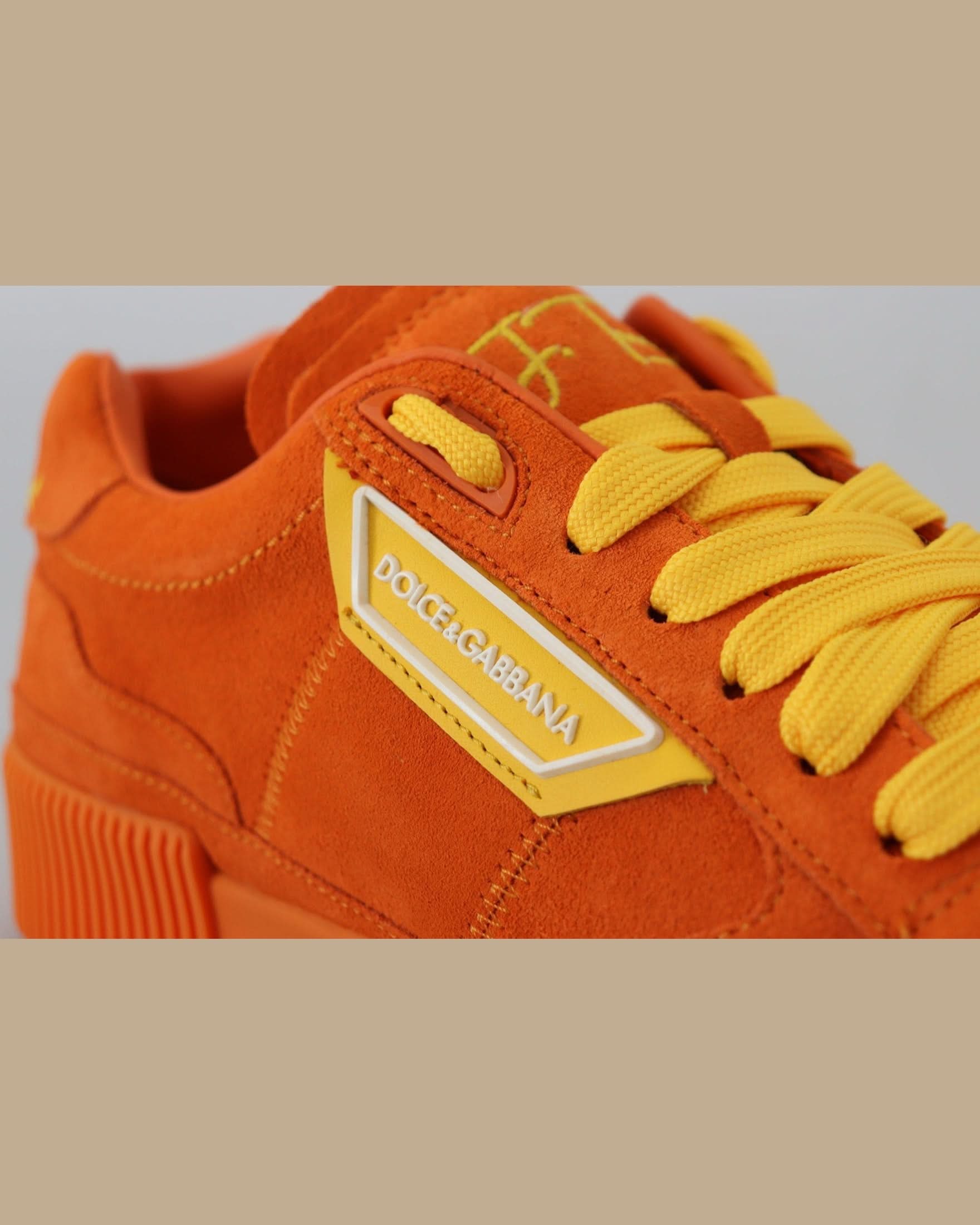 Dolce & Gabbana Orange Leather Pj Tucker Sneakers Sneakers