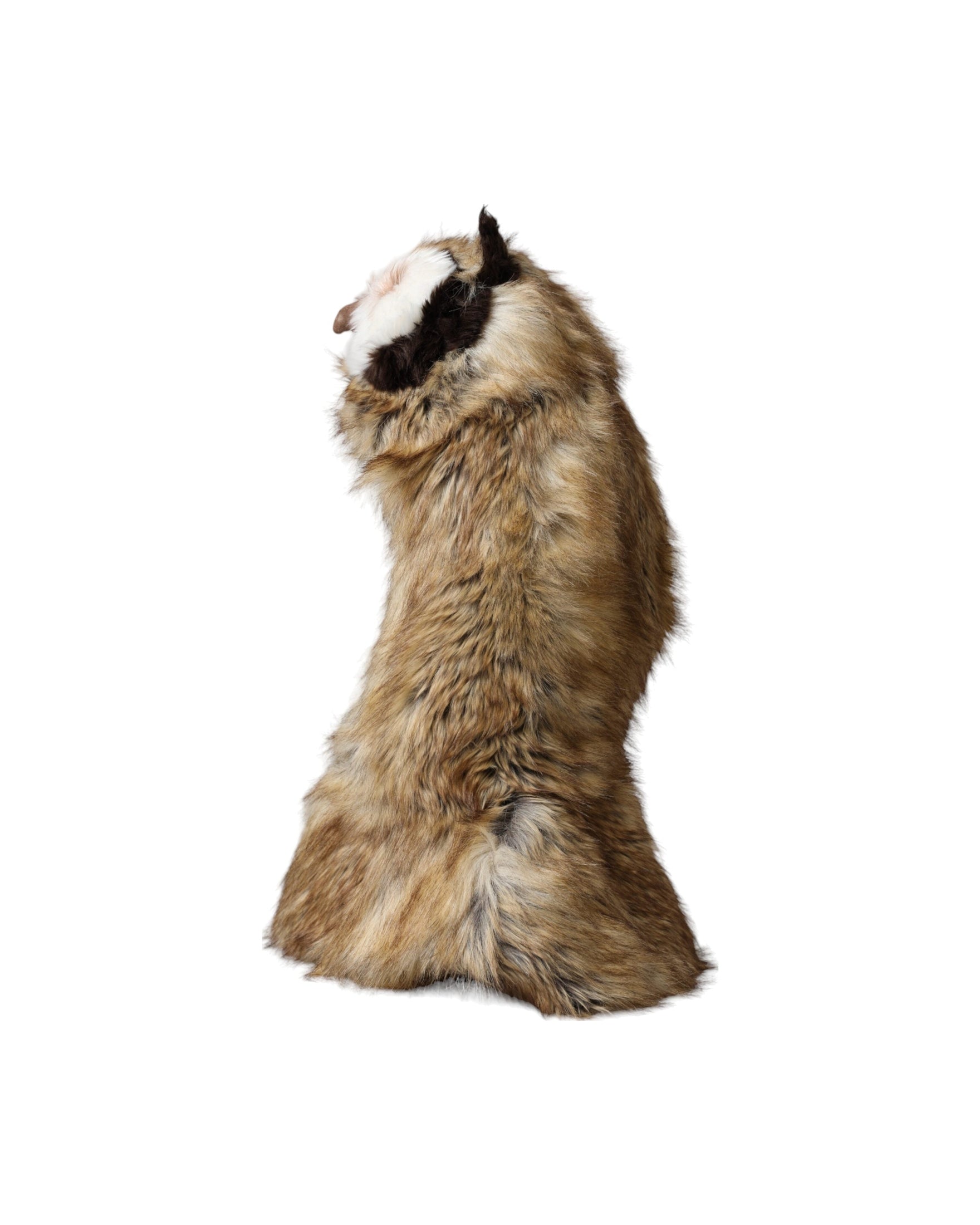 Dolce & Gabbana Owl Faux Fur Whole Head Cap Brown Hat Glam Steals