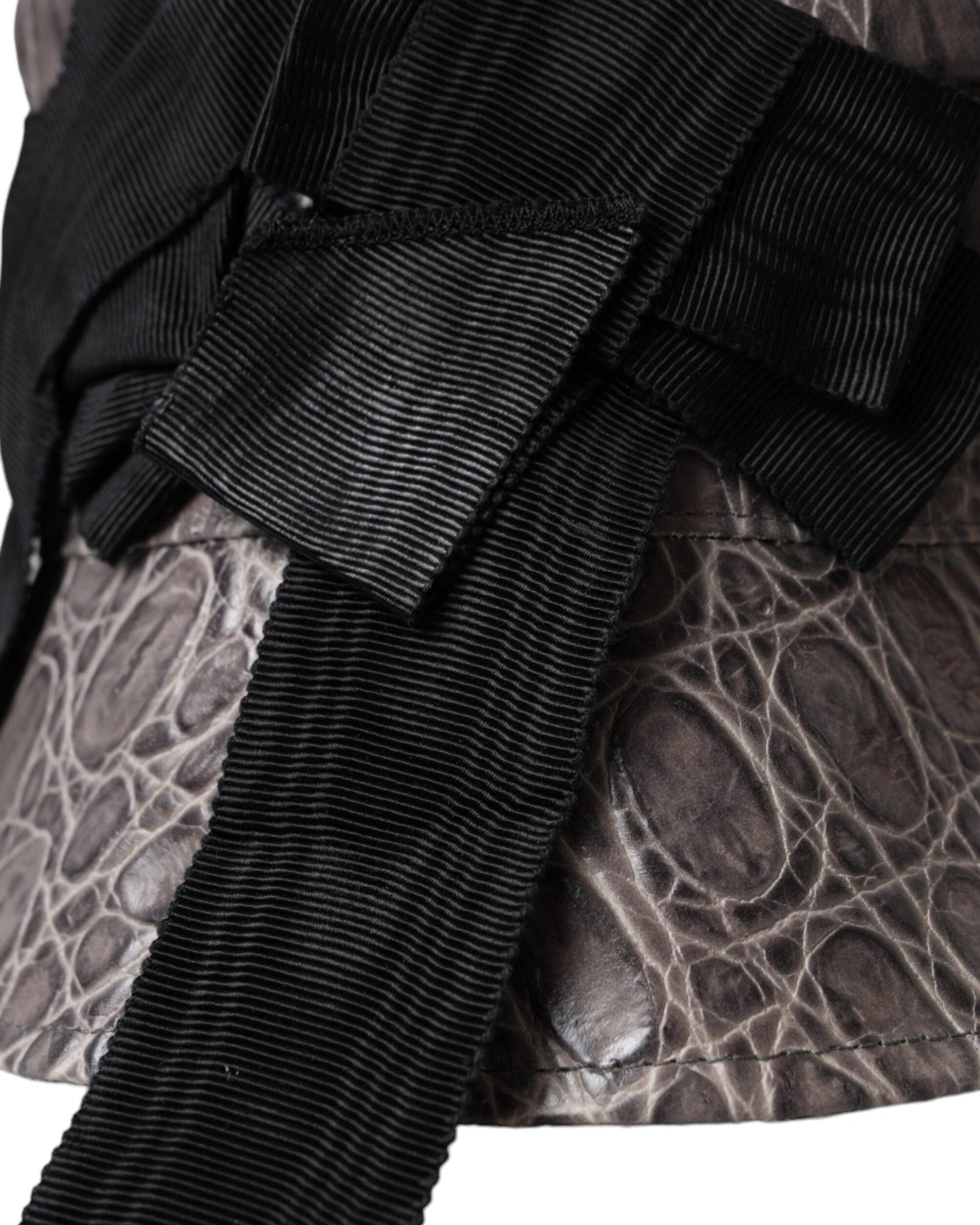 Dolce & Gabbana Patterned Leather Bucket Black Gray Hat Glam Steals