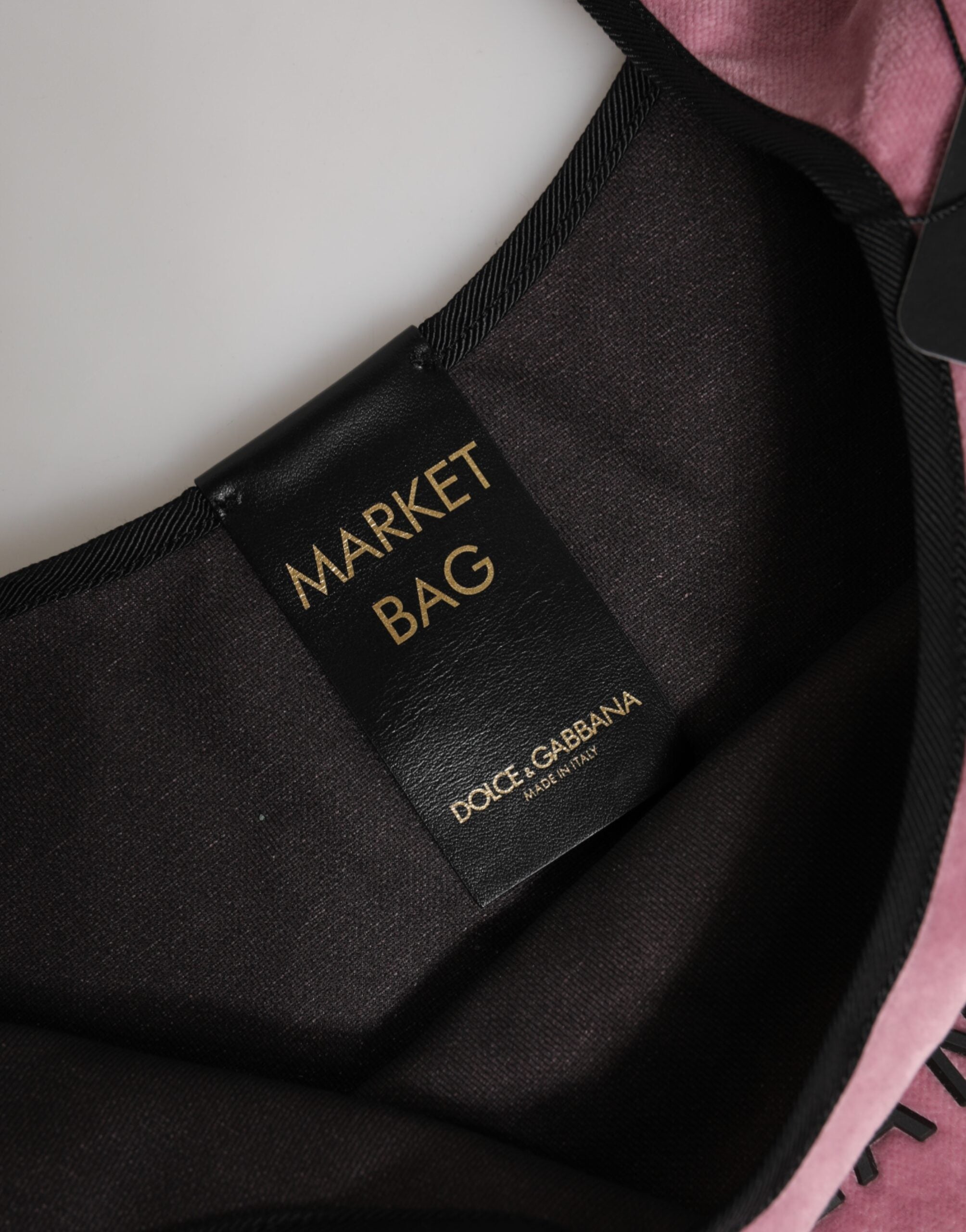 Dolce & Gabbana Pink Cotton Velvet Dg Milano Shoulder Shopping Borse Bag Glam Steals