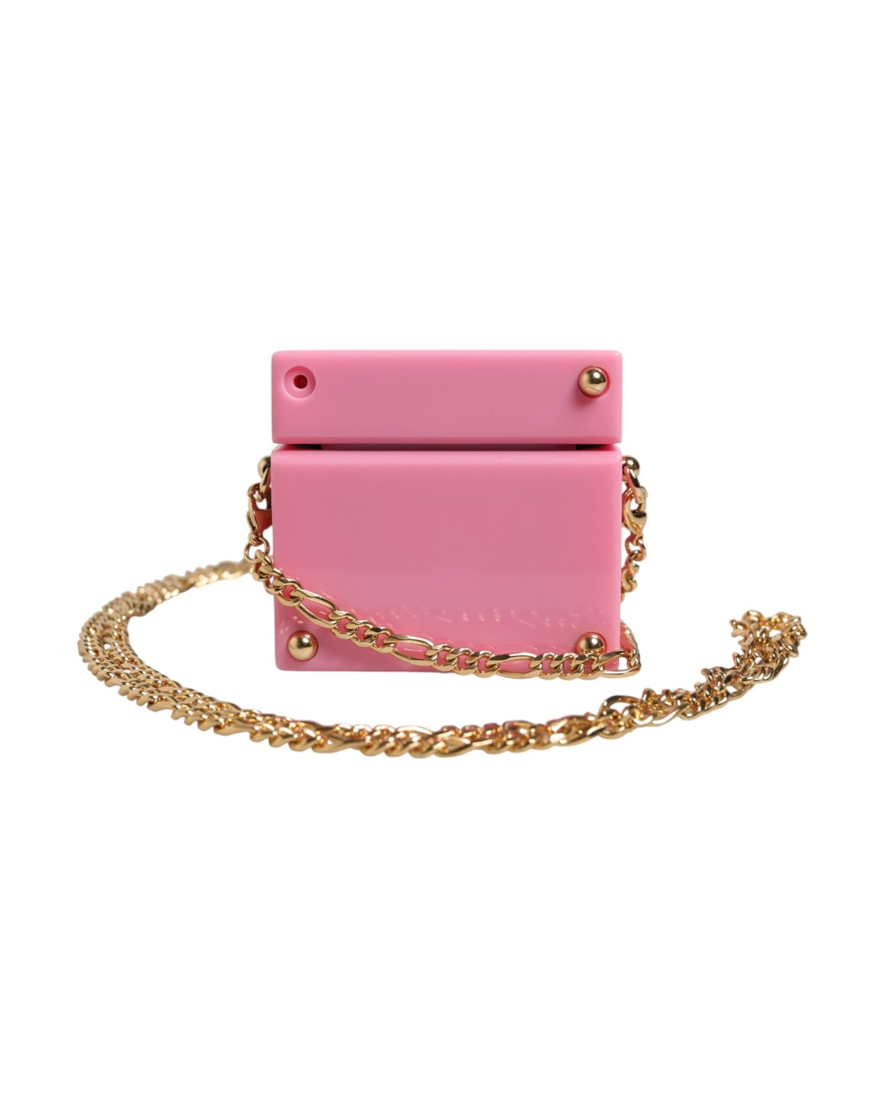 Dolce & Gabbana Pink Dg Logo Plaque Cover Gold Chain Airpods Case Glam Steals