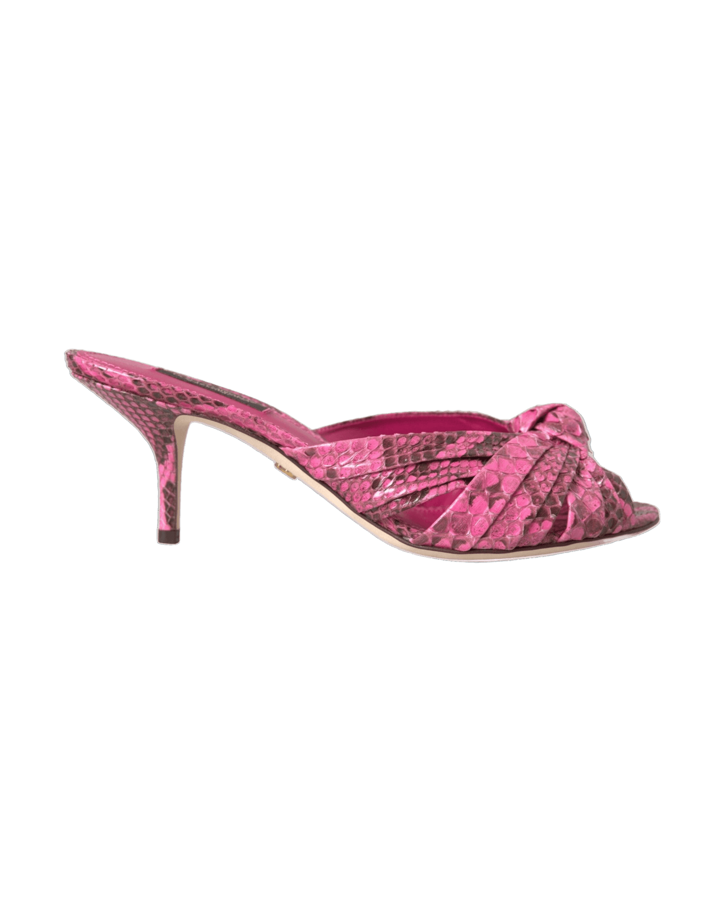 Dolce & Gabbana Pink Exotic Leather Kitten Heels Slides Shoes Glam Steals
