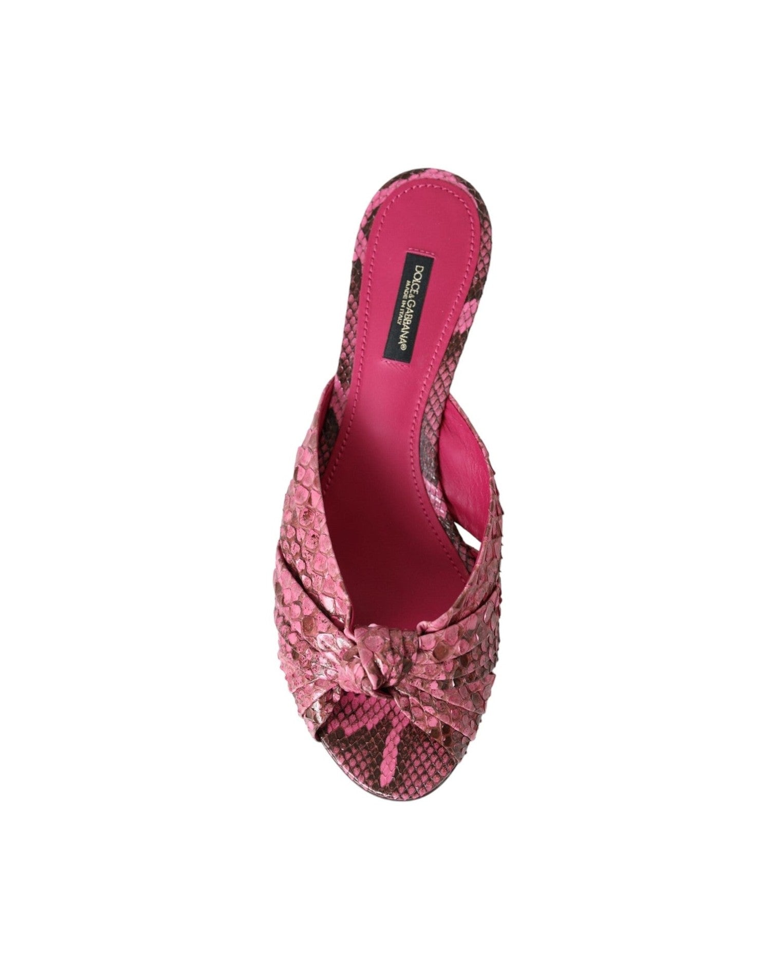 Dolce & Gabbana Pink Exotic Leather Kitten Heels Slides Shoes Glam Steals