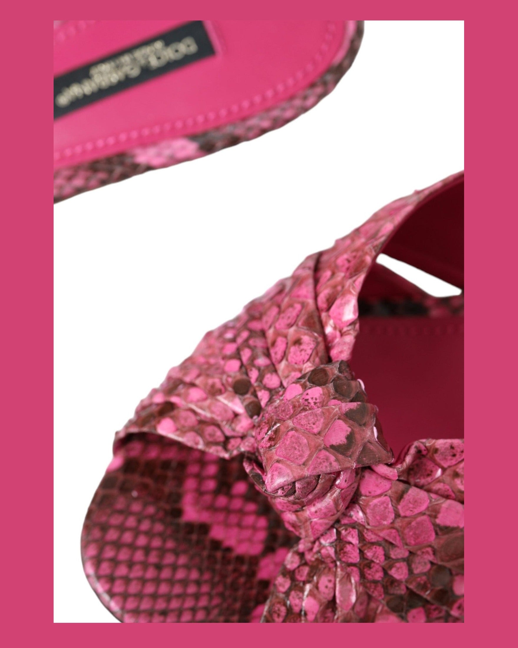 Dolce & Gabbana Pink Exotic Leather Kitten Heels Slides Shoes Glam Steals