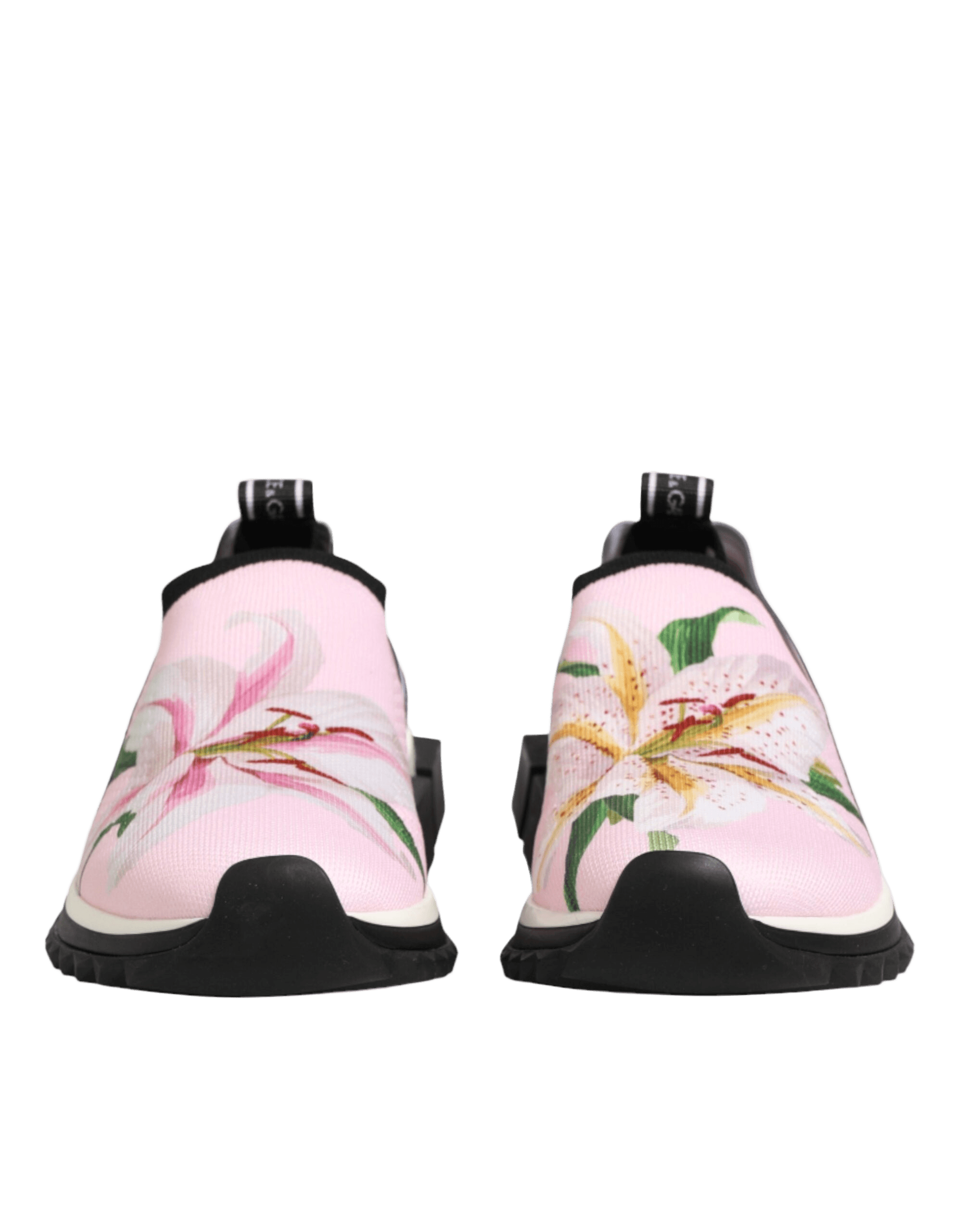 Dolce & Gabbana Pink Floral Sorrento Low Top Sneakers Shoes Glam Steals
