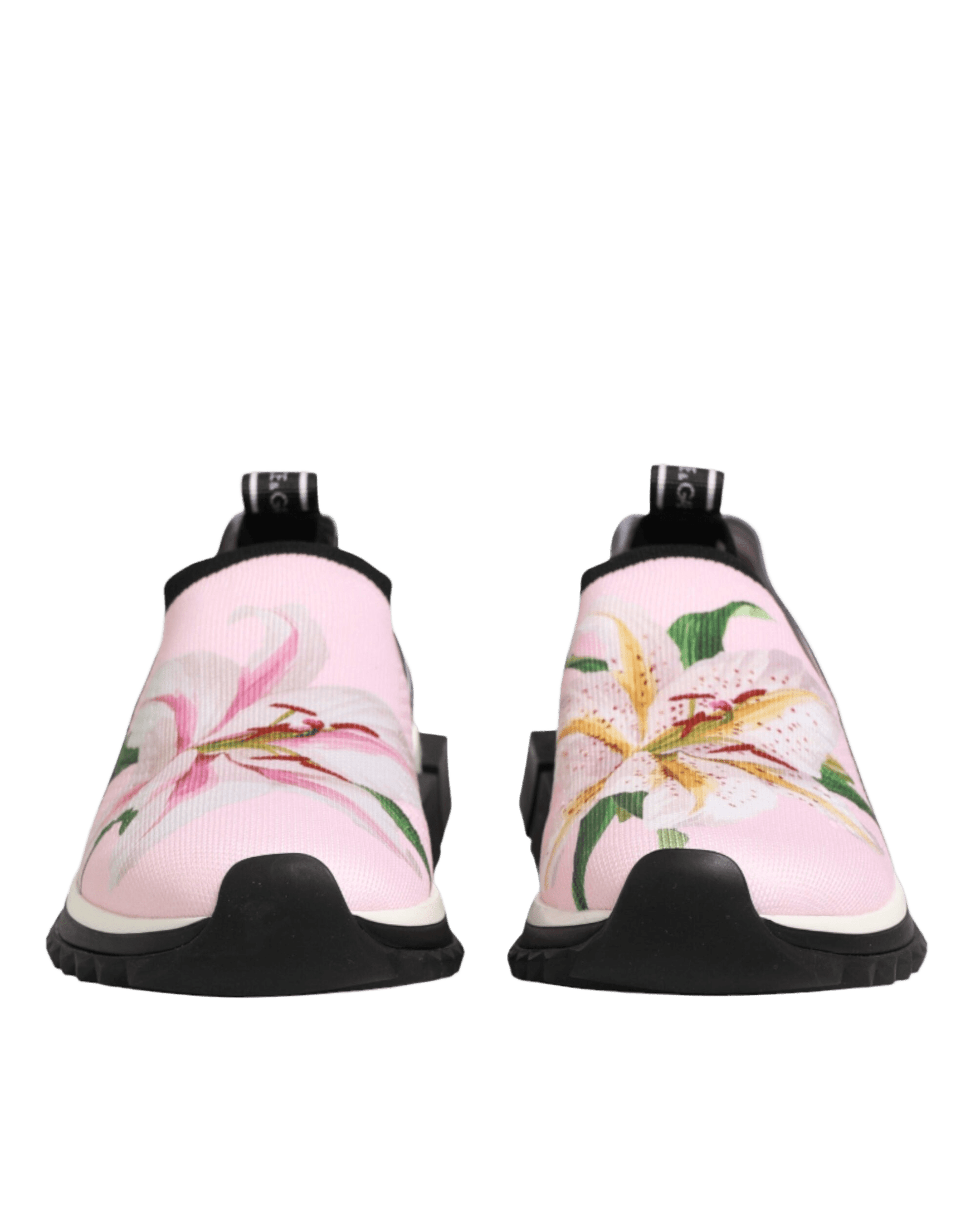 Dolce & Gabbana Pink Floral Sorrento Low Top Sneakers Shoes Sneakers
