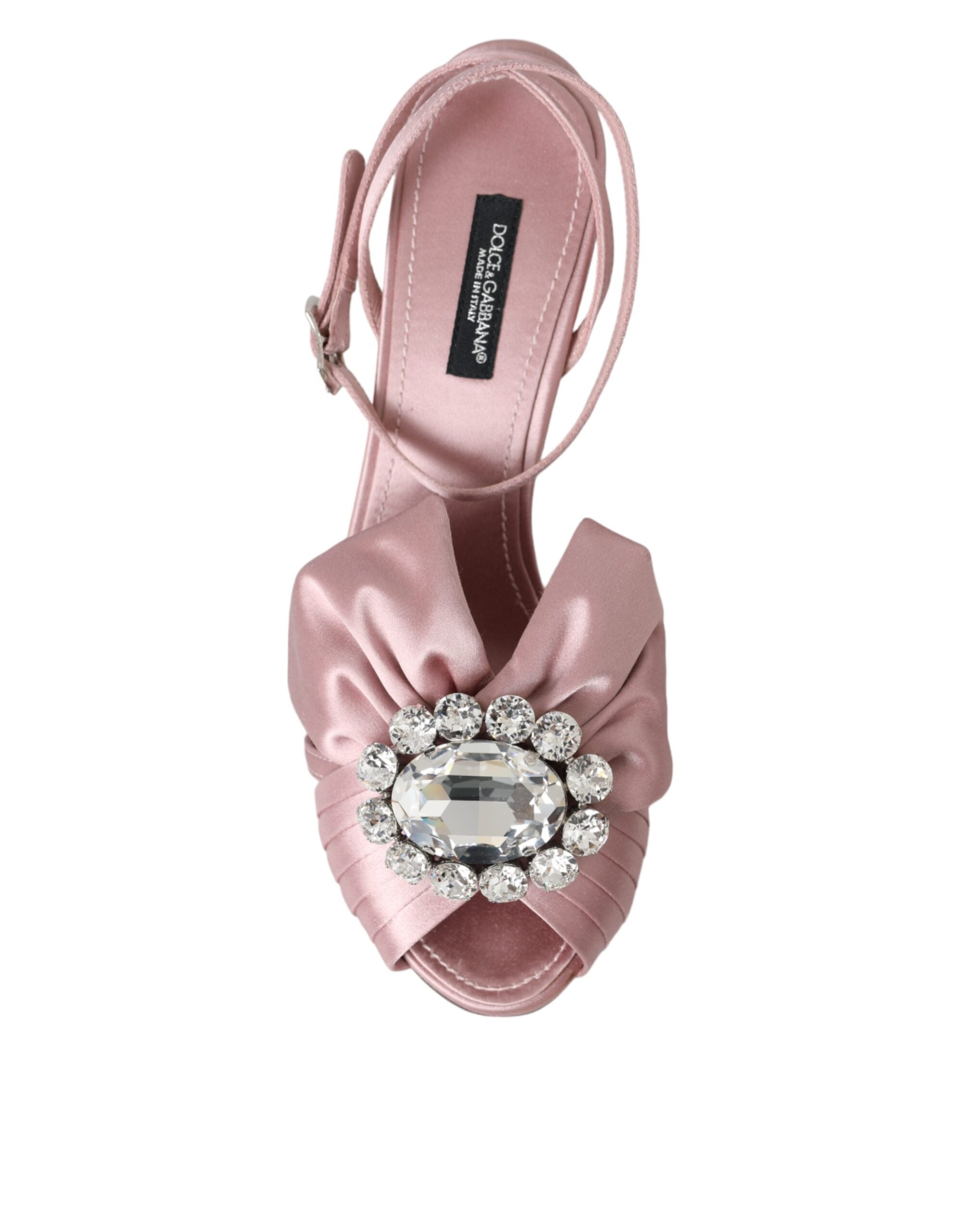Dolce & Gabbana Pink Keira Crystal Heels Sandals Shoes Glam Steals