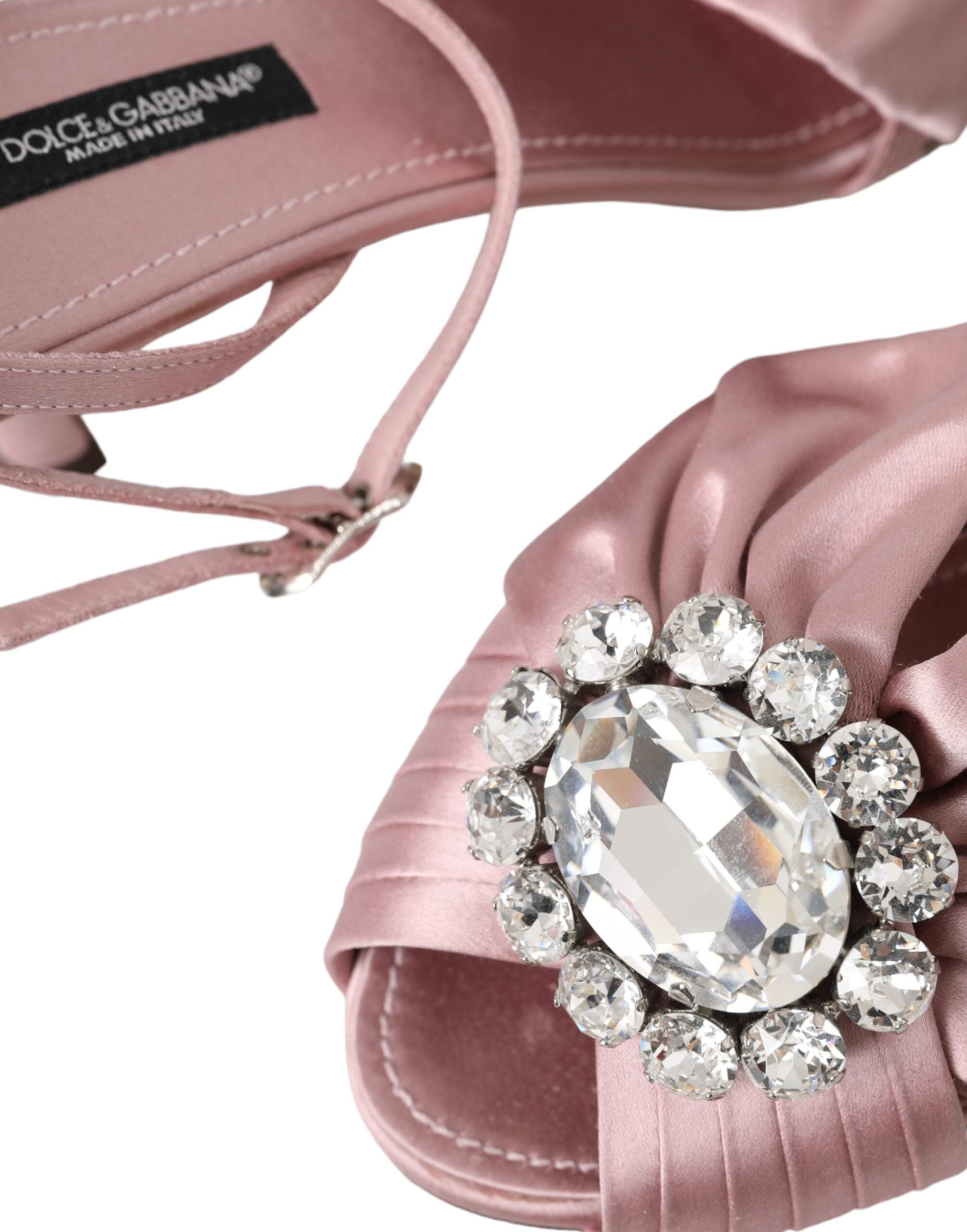 Dolce & Gabbana Pink Keira Crystal Heels Sandals Shoes Glam Steals