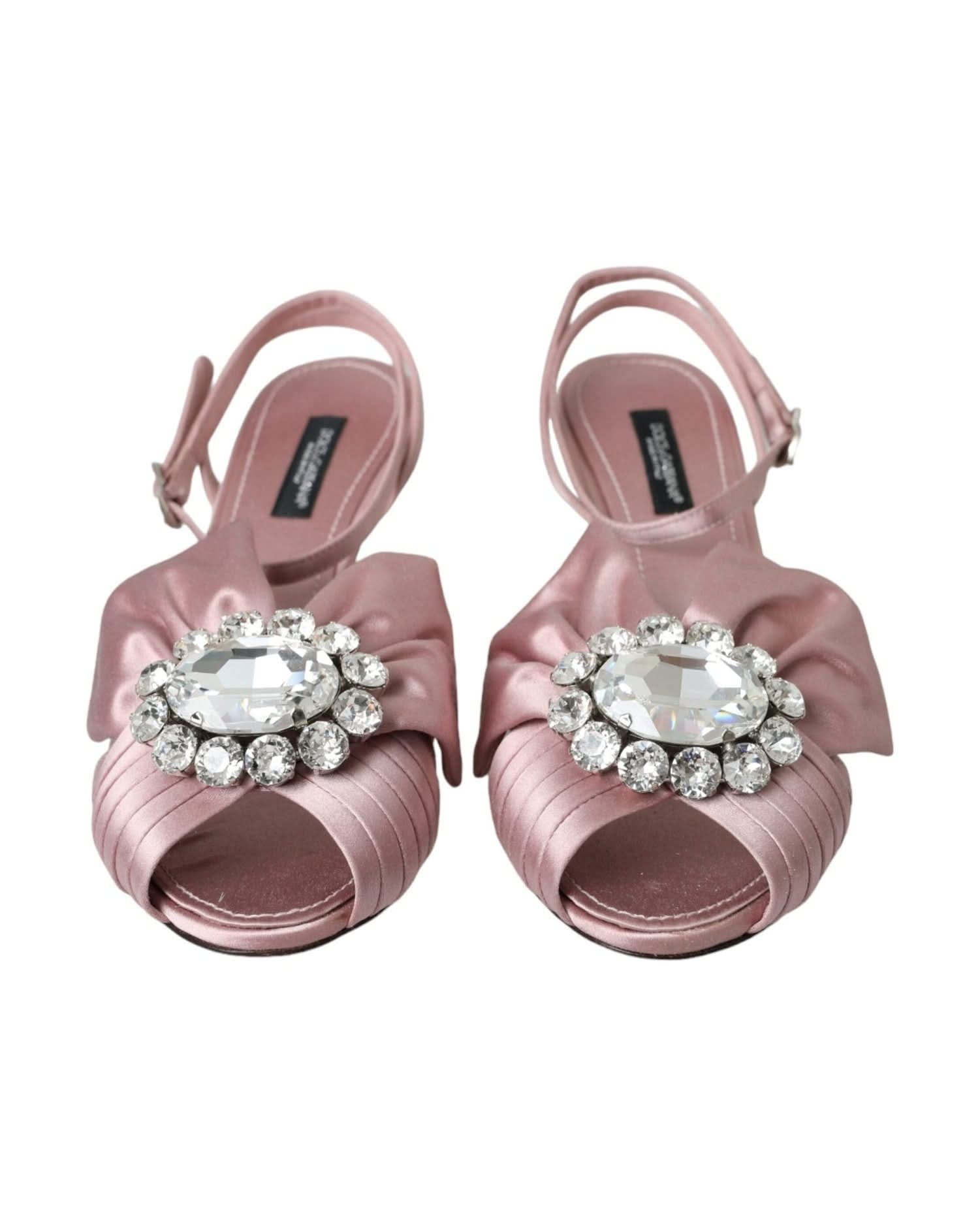 Dolce & Gabbana Pink Keira Crystal Heels Sandals Shoes Heels