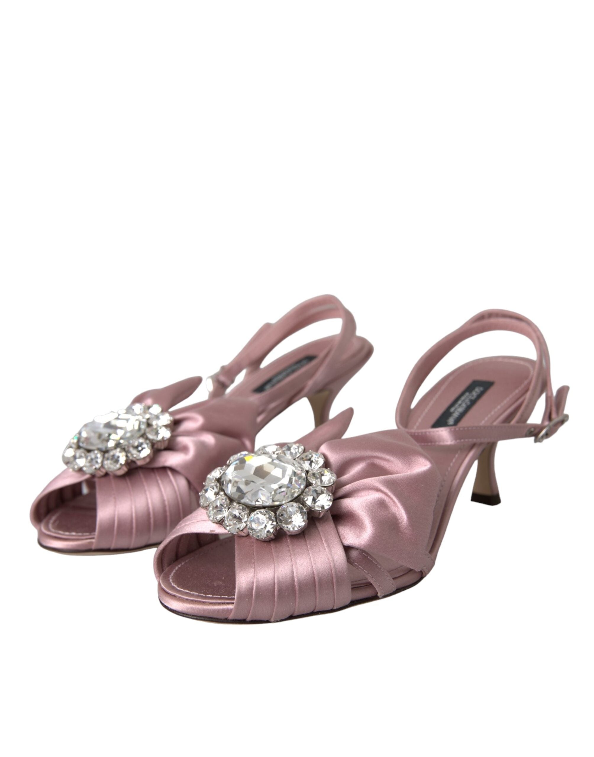 Dolce & Gabbana Pink Keira Crystal Heels Sandals Shoes Glam Steals