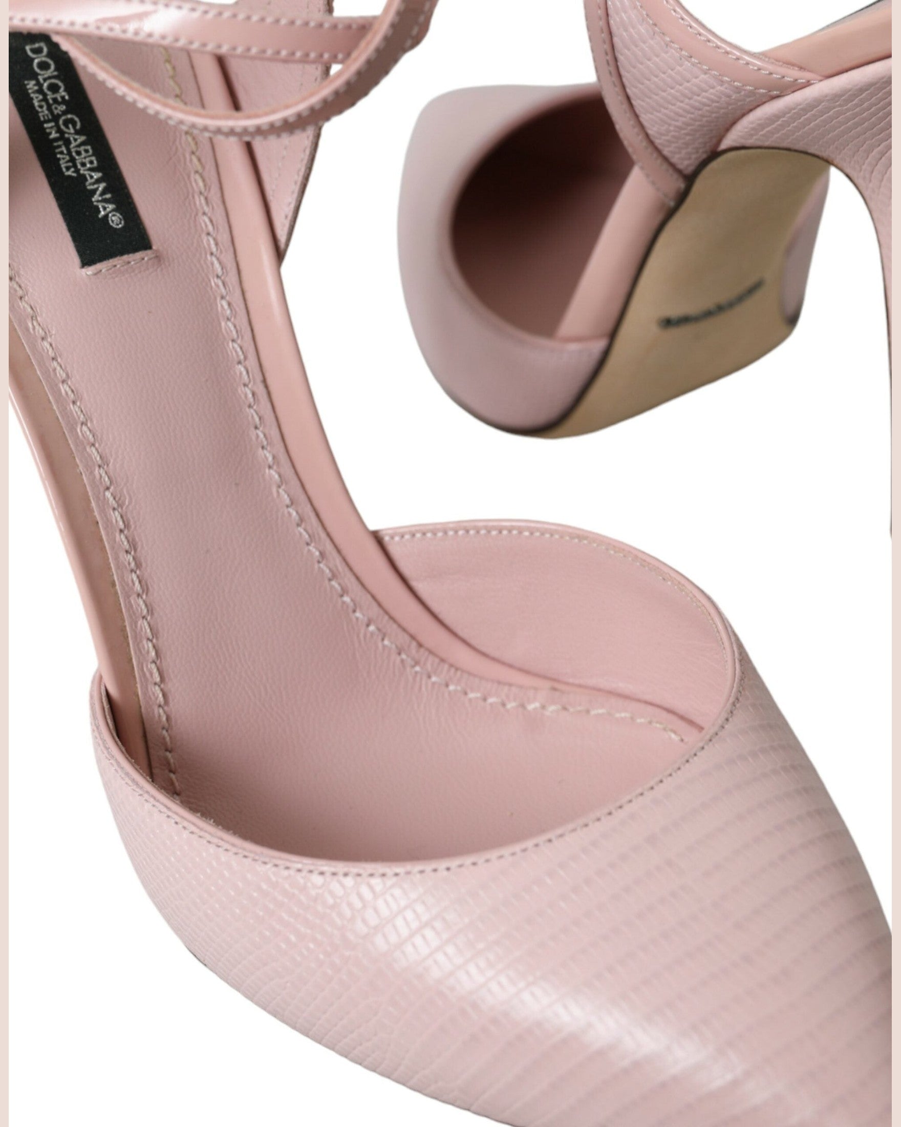 Dolce & Gabbana Pink Leather Ankle Strap Heels Pumps Shoes Glam Steals