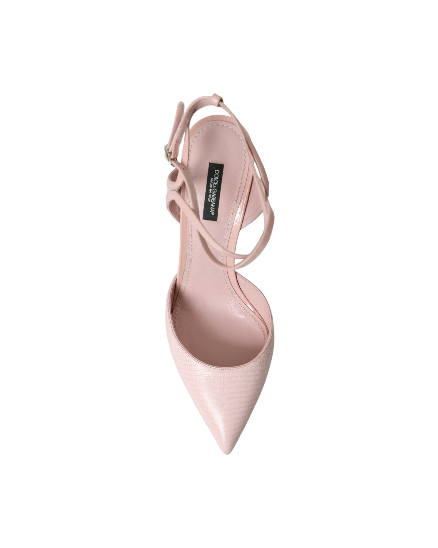 Dolce & Gabbana Pink Leather Ankle Strap Heels Pumps Shoes Glam Steals