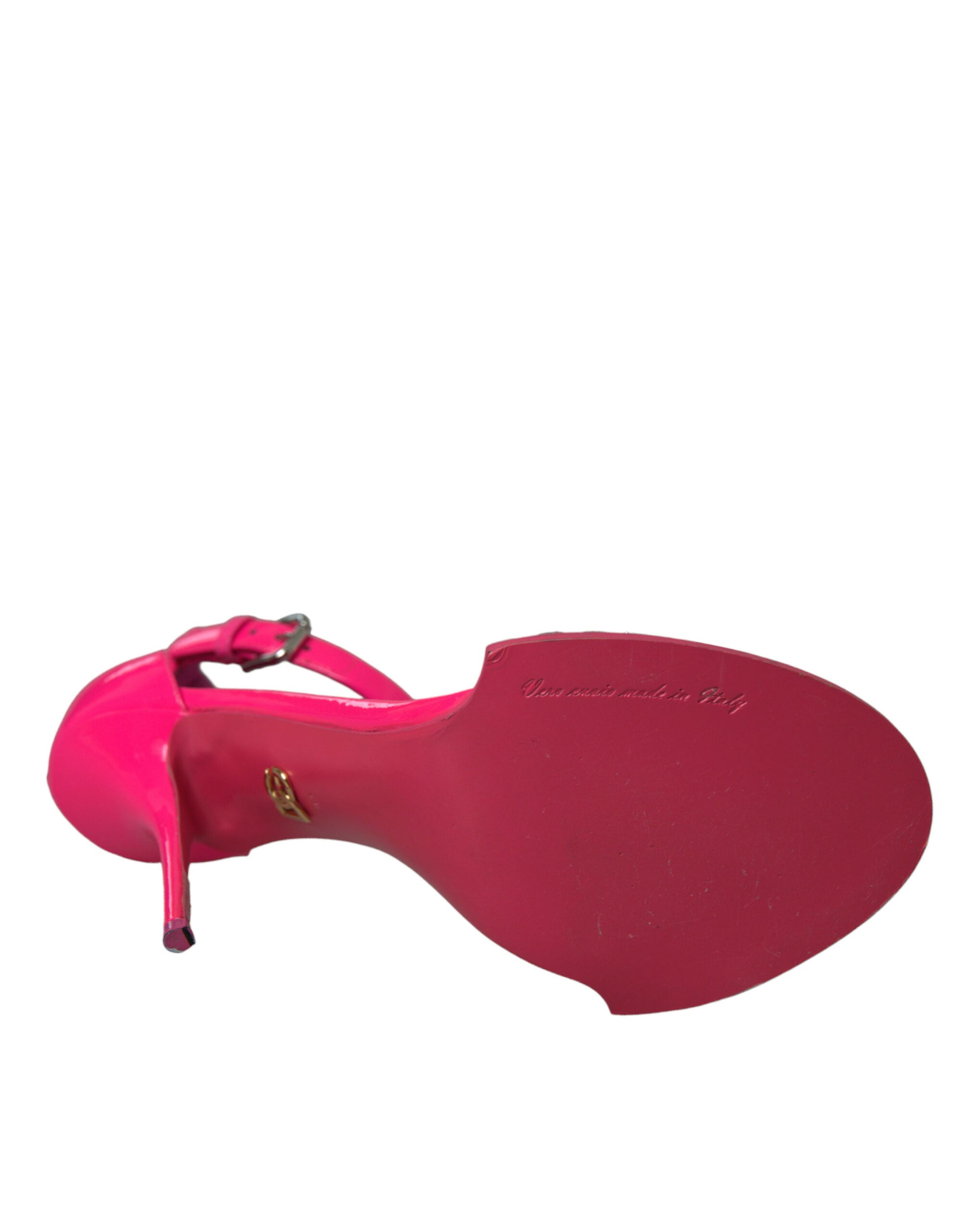 Dolce & Gabbana Pink Leather Crystal Heels Sandals Shoes Glam Steals