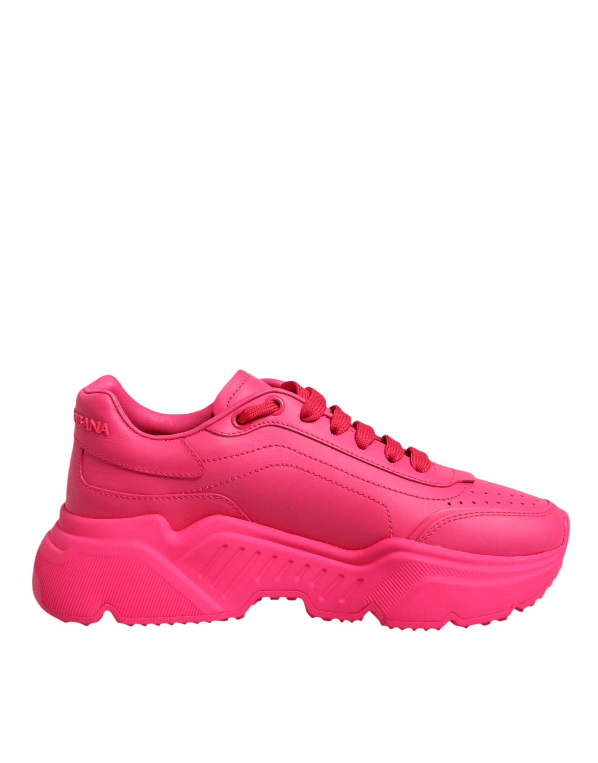 Dolce & Gabbana Pink Leather Daymaster Low Top Sneakers Shoes Glam Steals