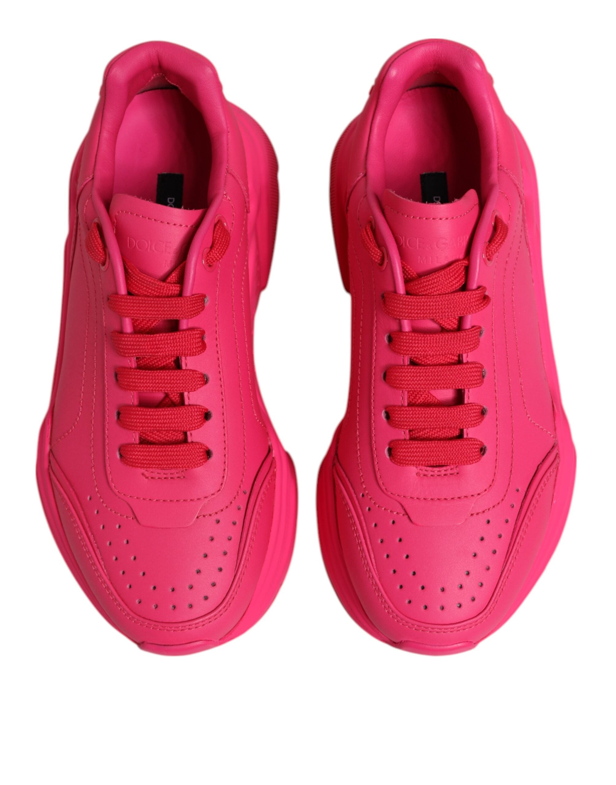 Dolce & Gabbana Pink Leather Daymaster Low Top Sneakers Shoes Glam Steals