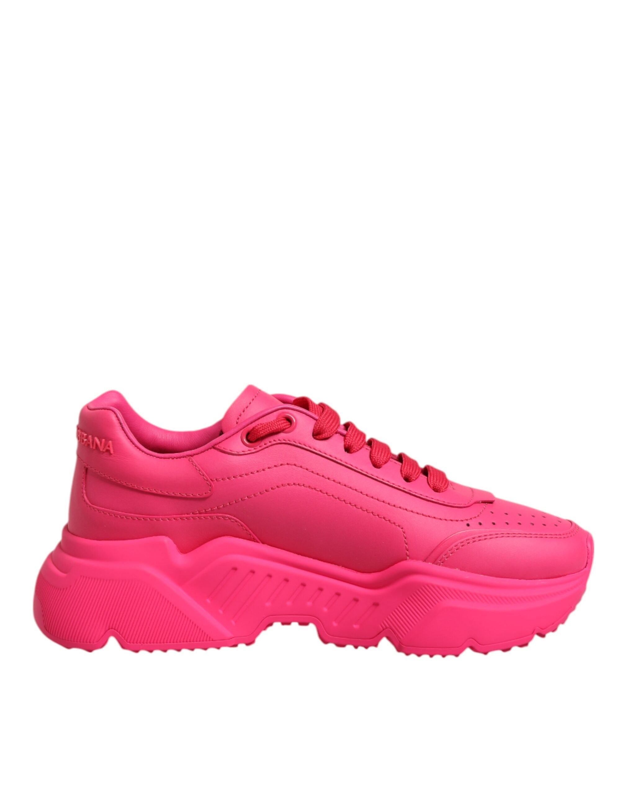 Dolce & Gabbana Pink Leather Daymaster Low Top Sneakers Shoes Glam Steals
