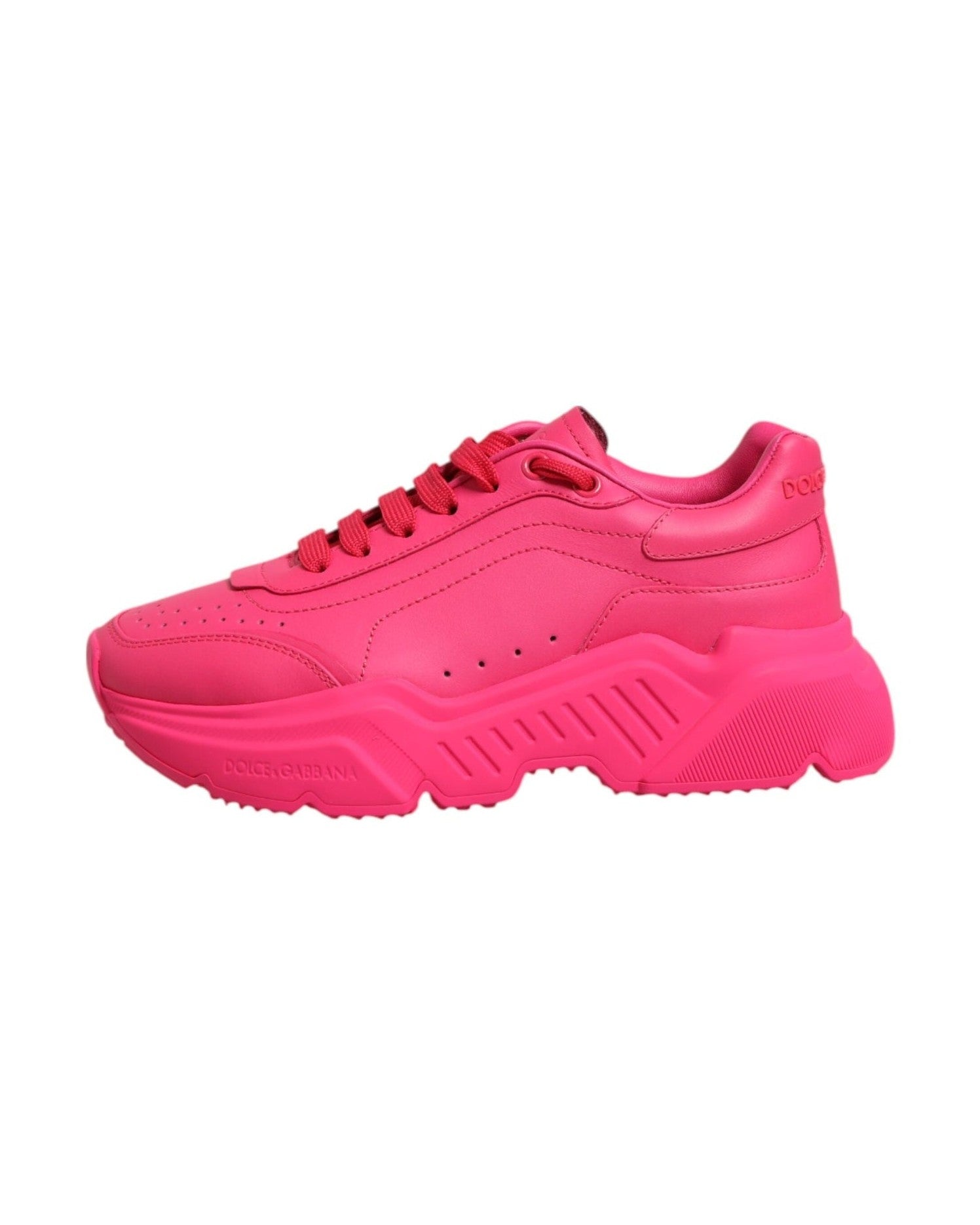Dolce & Gabbana Pink Leather Daymaster Low Top Sneakers Shoes Glam Steals