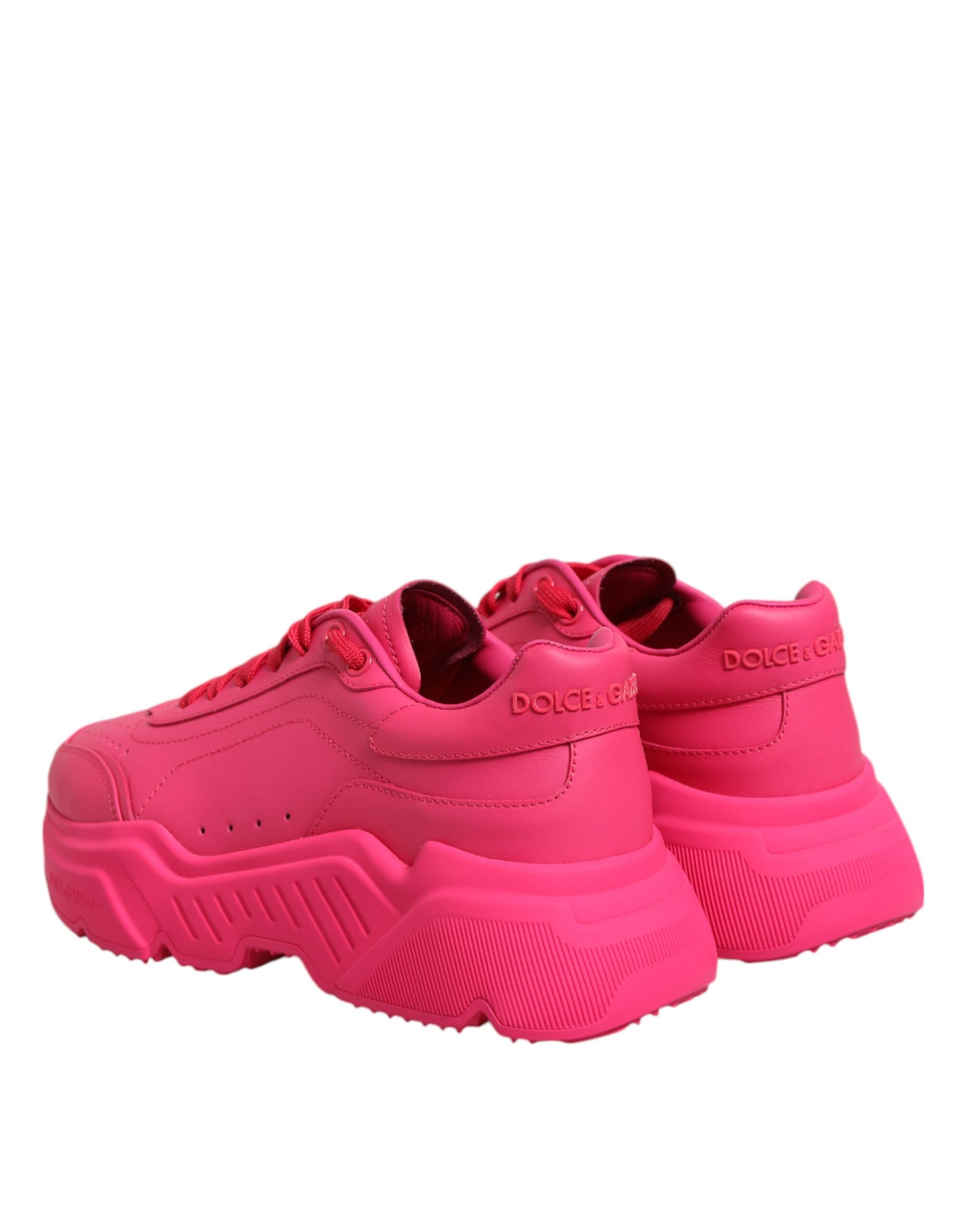 Dolce & Gabbana Pink Leather Daymaster Low Top Sneakers Shoes Glam Steals