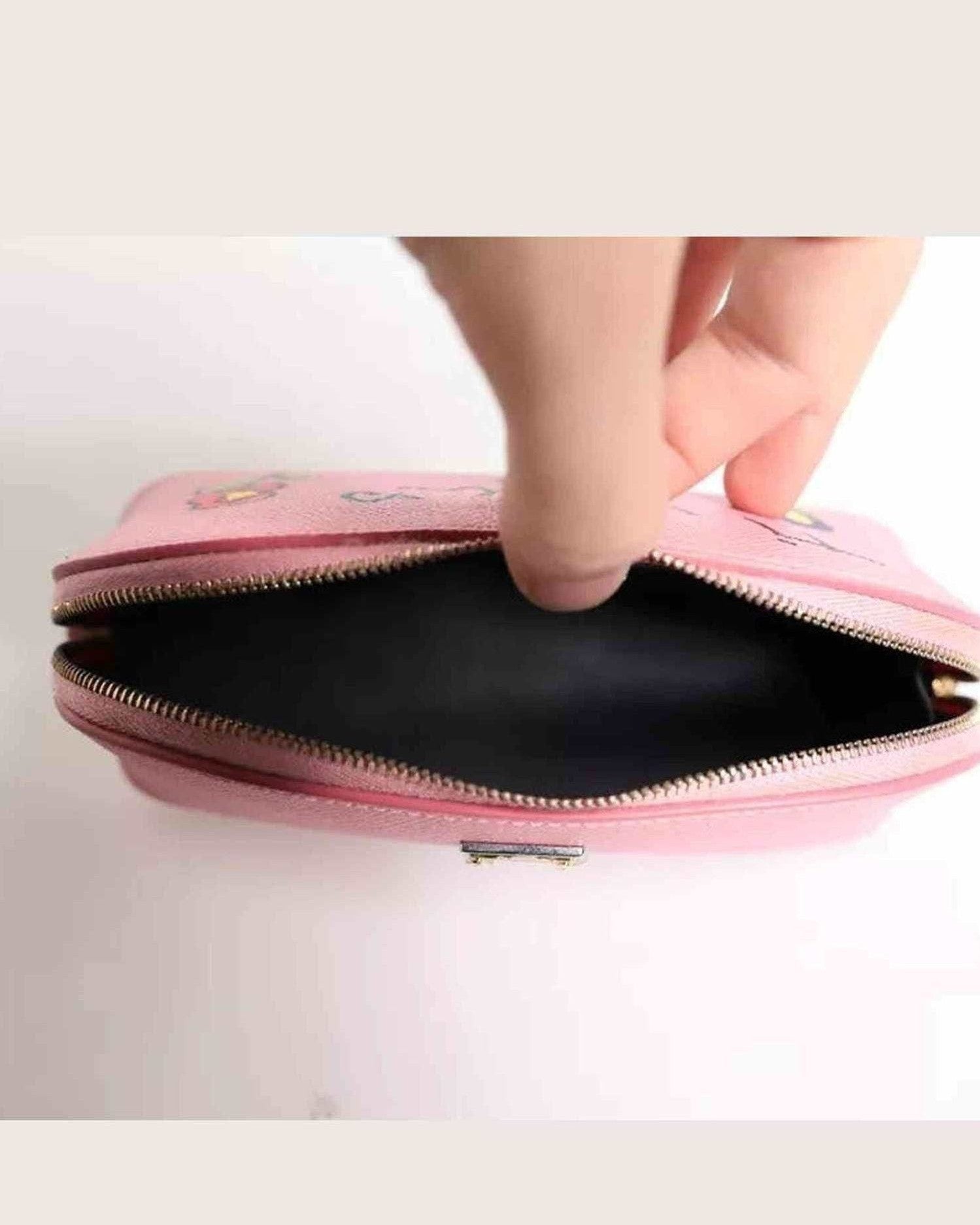 Dolce & Gabbana Leather Dg Logo Zip Around Hand Purse Pouch Pink Wallet Glam Steals