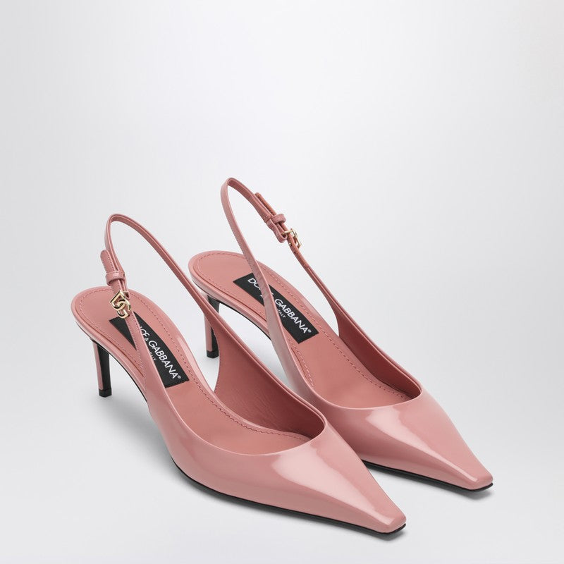 Dolce & Gabbana Pink Leather Dolce&gabbana Slingback with Décolleté Glam Steals